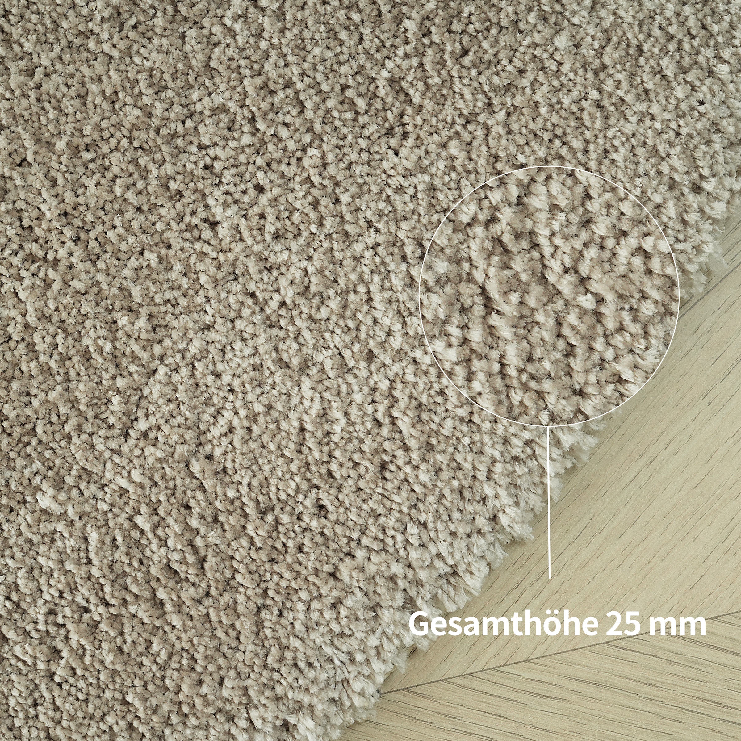 LeGer Home by Lena Gercke Hochflor-Teppich »Halrum, einfarbig, besondere Form, modern«, U-förmig, 25 mm Höhe, organische Form, bean shape, kuschelig, Wohnzimmer, Schlafzimmer