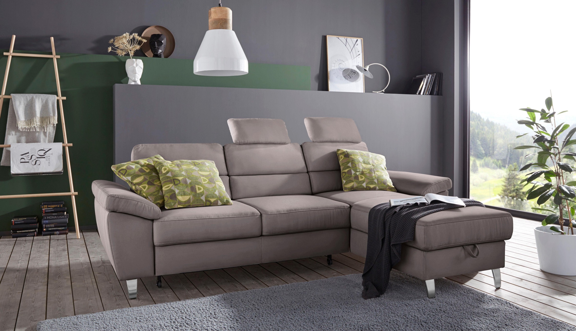 sit&more Ecksofa »Sorano L-Form«, wahlweise mit Bettfunktion und Bettkasten
