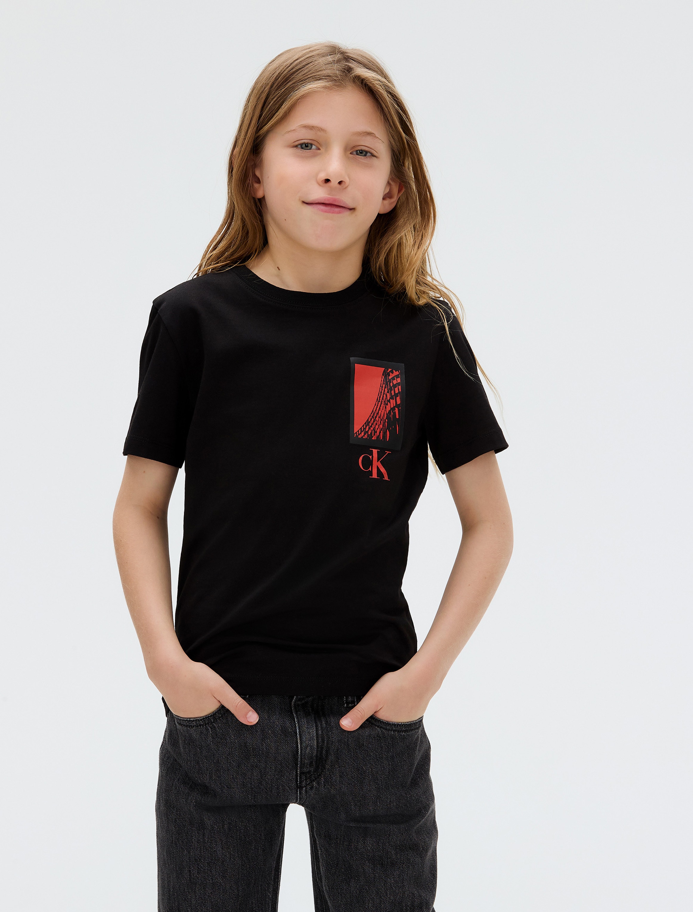 Image of Calvin Klein T-Shirt "SEASONAL ENTRY PRICE LOGO" für Kinder bis 16 Jahre, mit Brustdruck