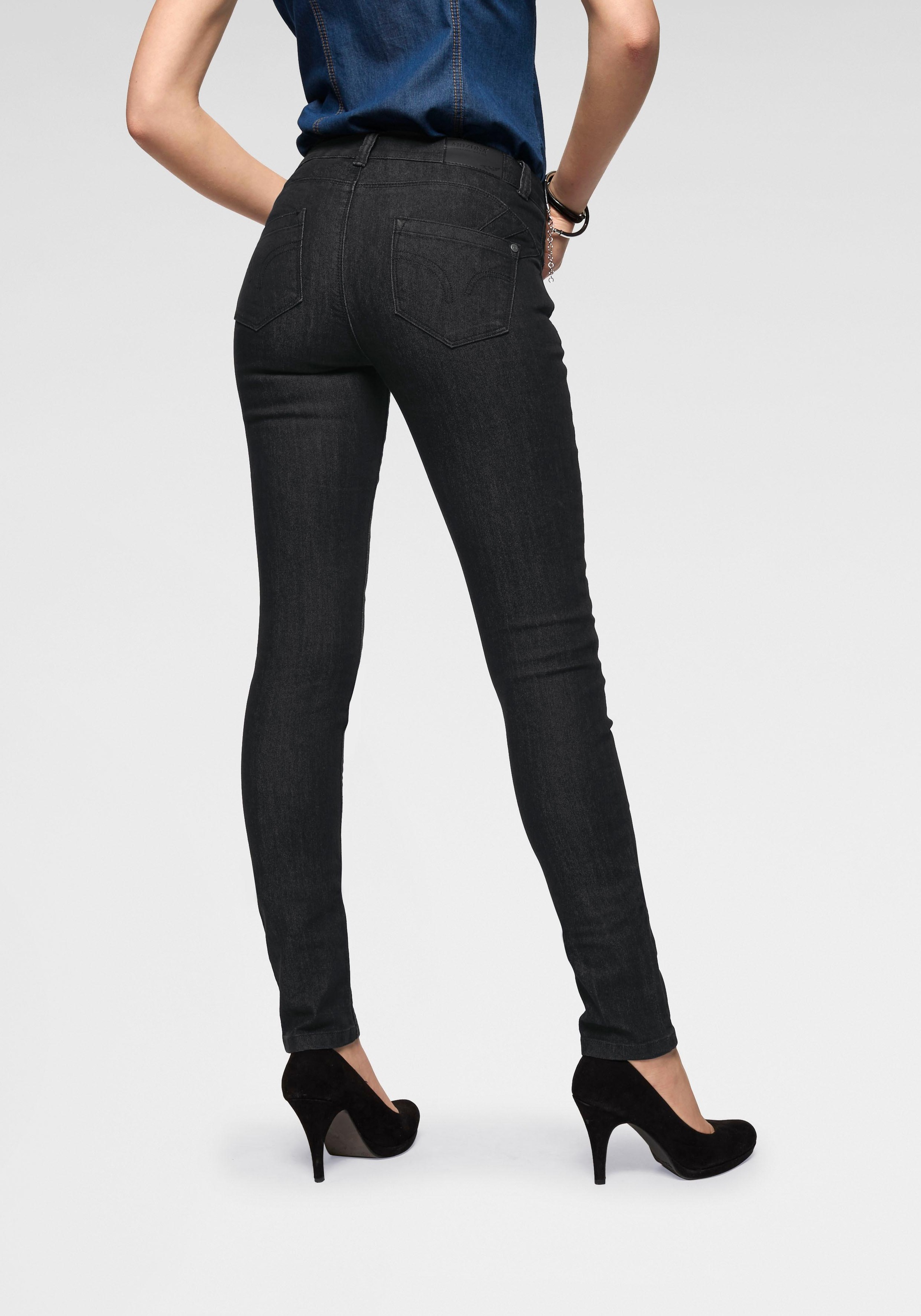 Schwarze Damen Skinny-Jeans