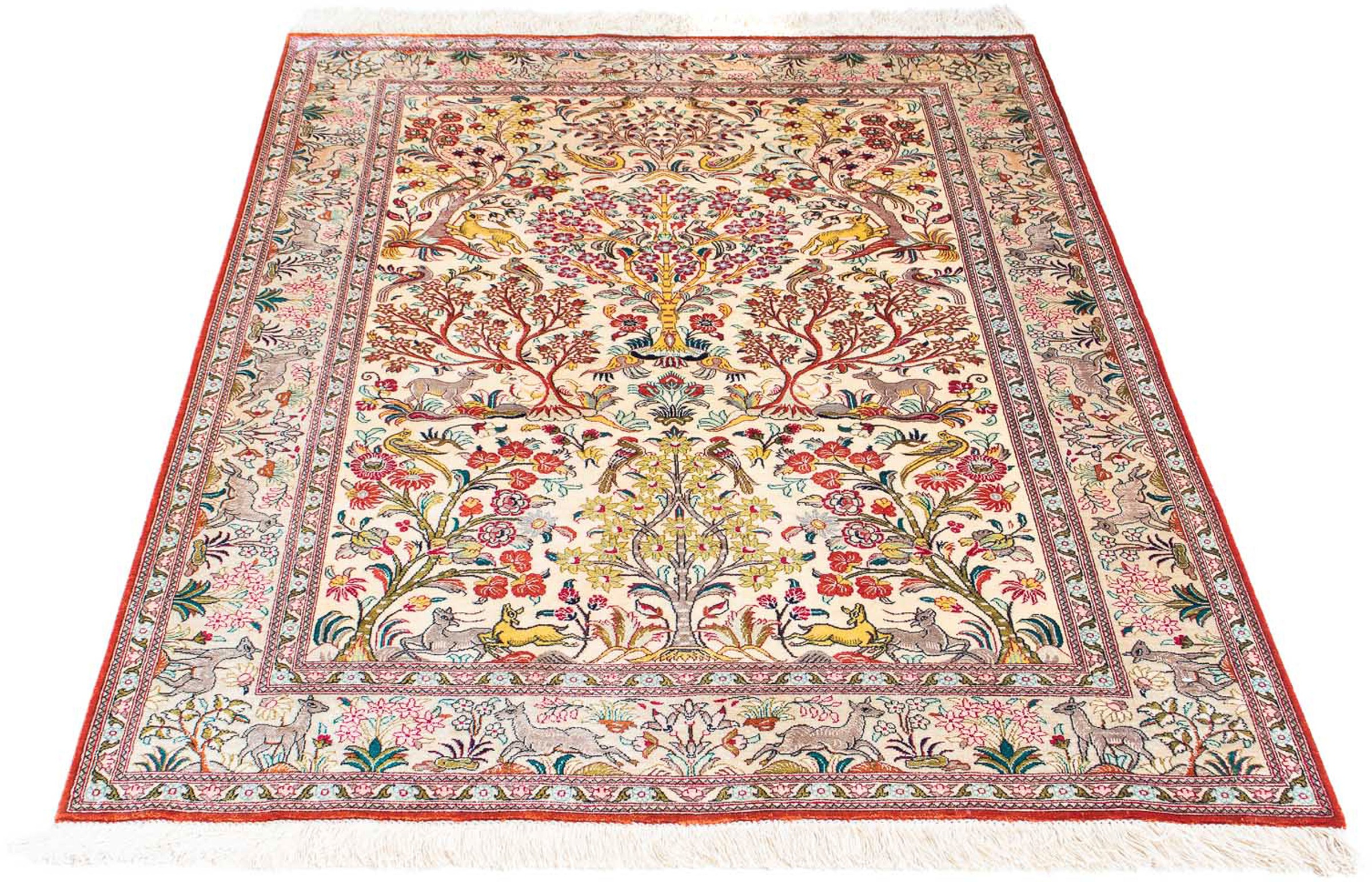 Image of morgenland Orientteppich »Perser - Ghom - 148 x 100 cm - beige«, rechteckig, 10 mm Höhe, Wohnzimmer, Handgeknüpft, Einzelstück mit Zertifikat bei Ackermann Versand Schweiz