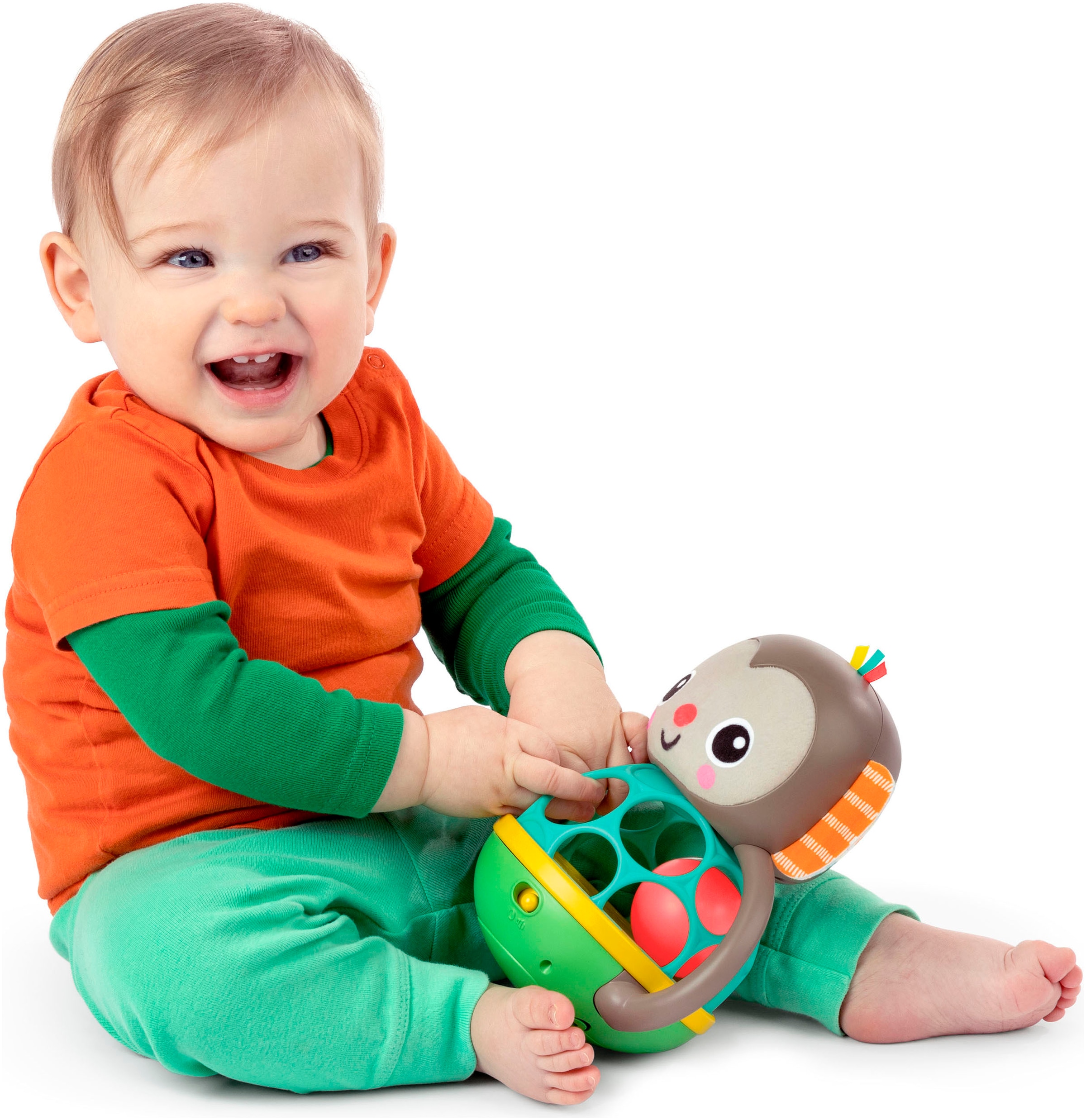 Bright Starts Jouet de préhension »Grab & Giggle Monkey™ Multi-Sensory Toy« mit Sound