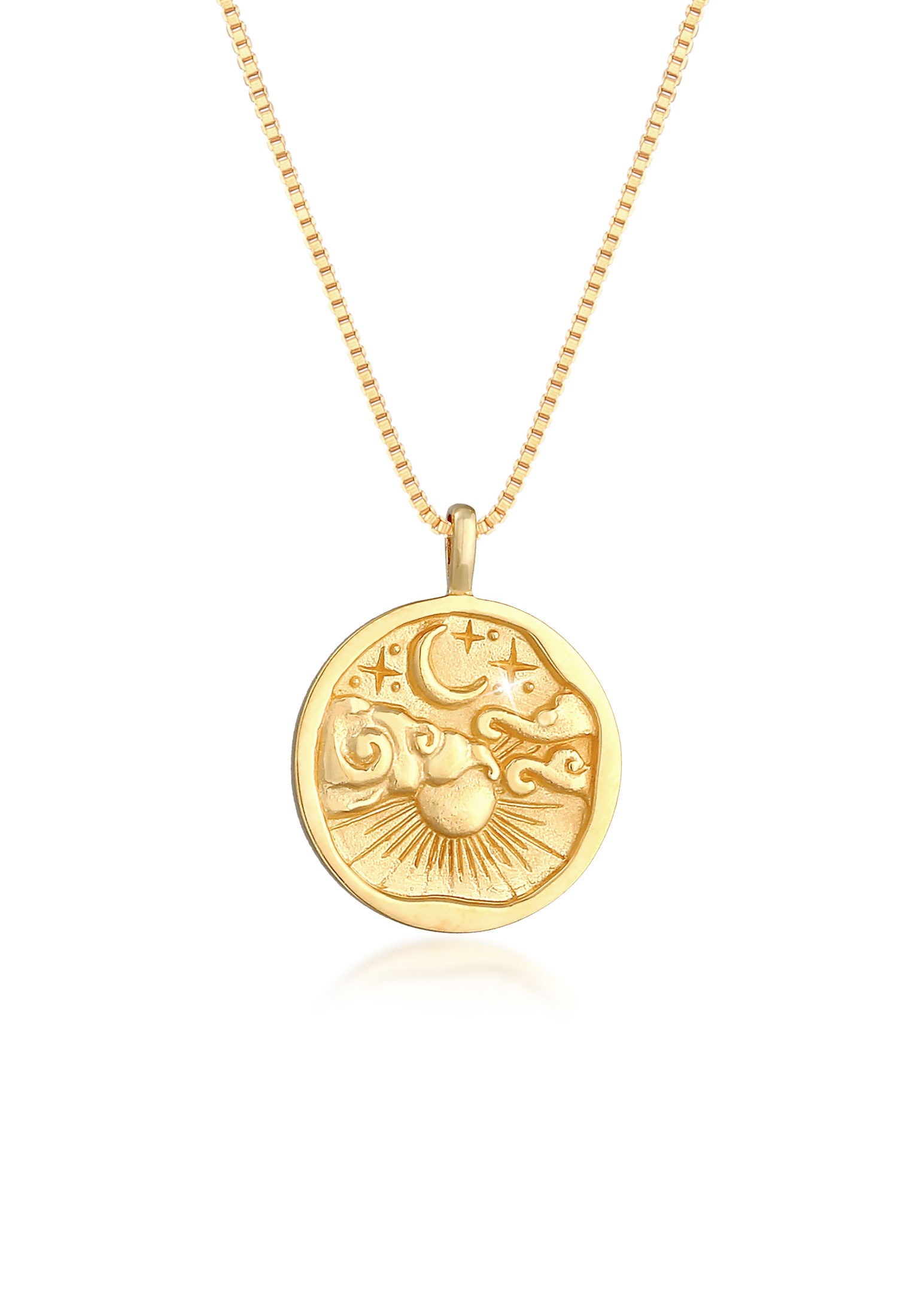 Image of Elli Kette mit Anhänger »Münze Sonne Mond Stern Vintage 925 Silberfarben« bei Ackermann Versand Schweiz