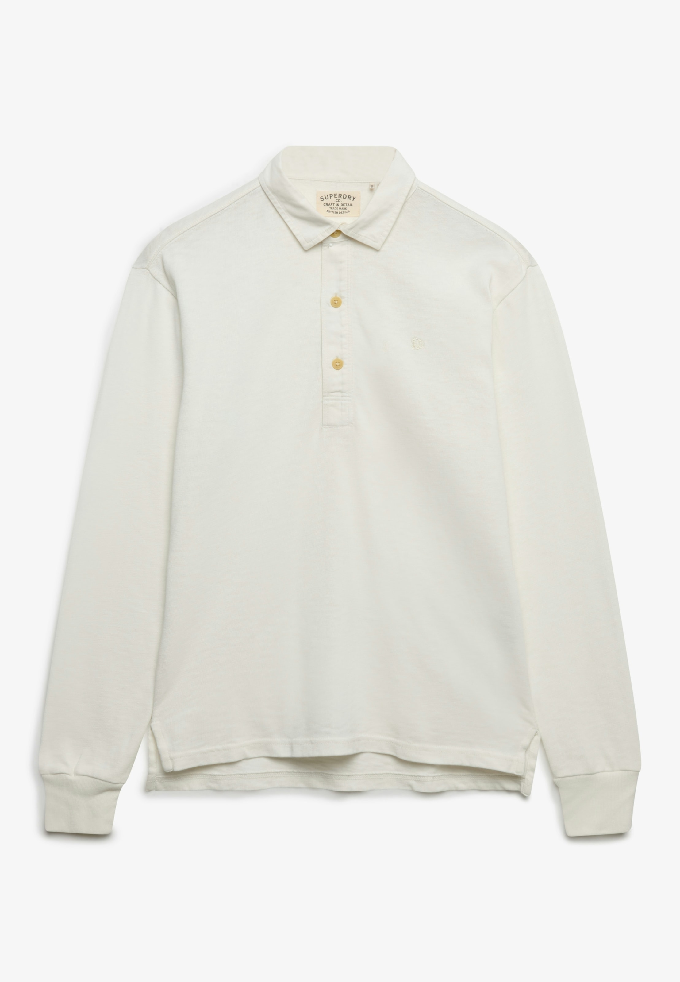 Superdry Polo à manches longues »CLASSIC RUGBY TOP« en coton et jersey simple, coupe décontractée, avec patte de boutonnage courte