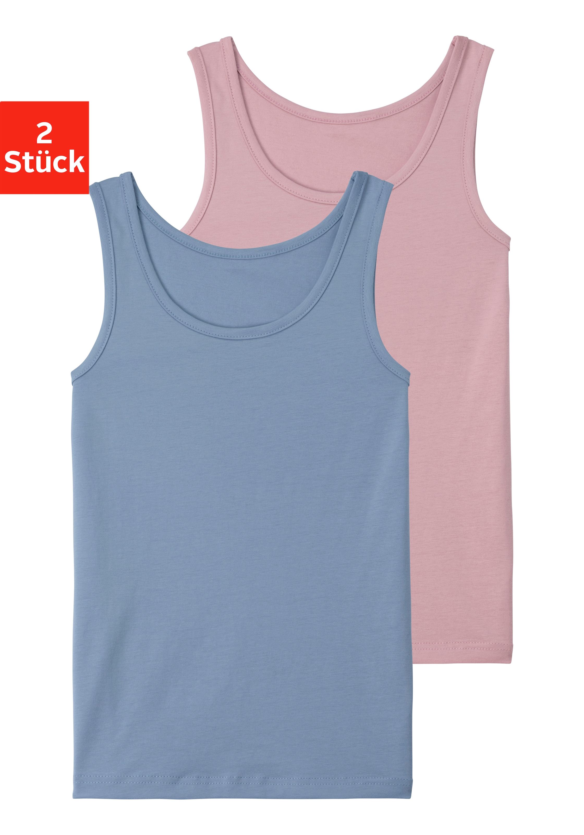 Image of Vivance Unterhemd Packung, 2 Stk. in schlichtem Design, Tanktop, Unterziehshirt