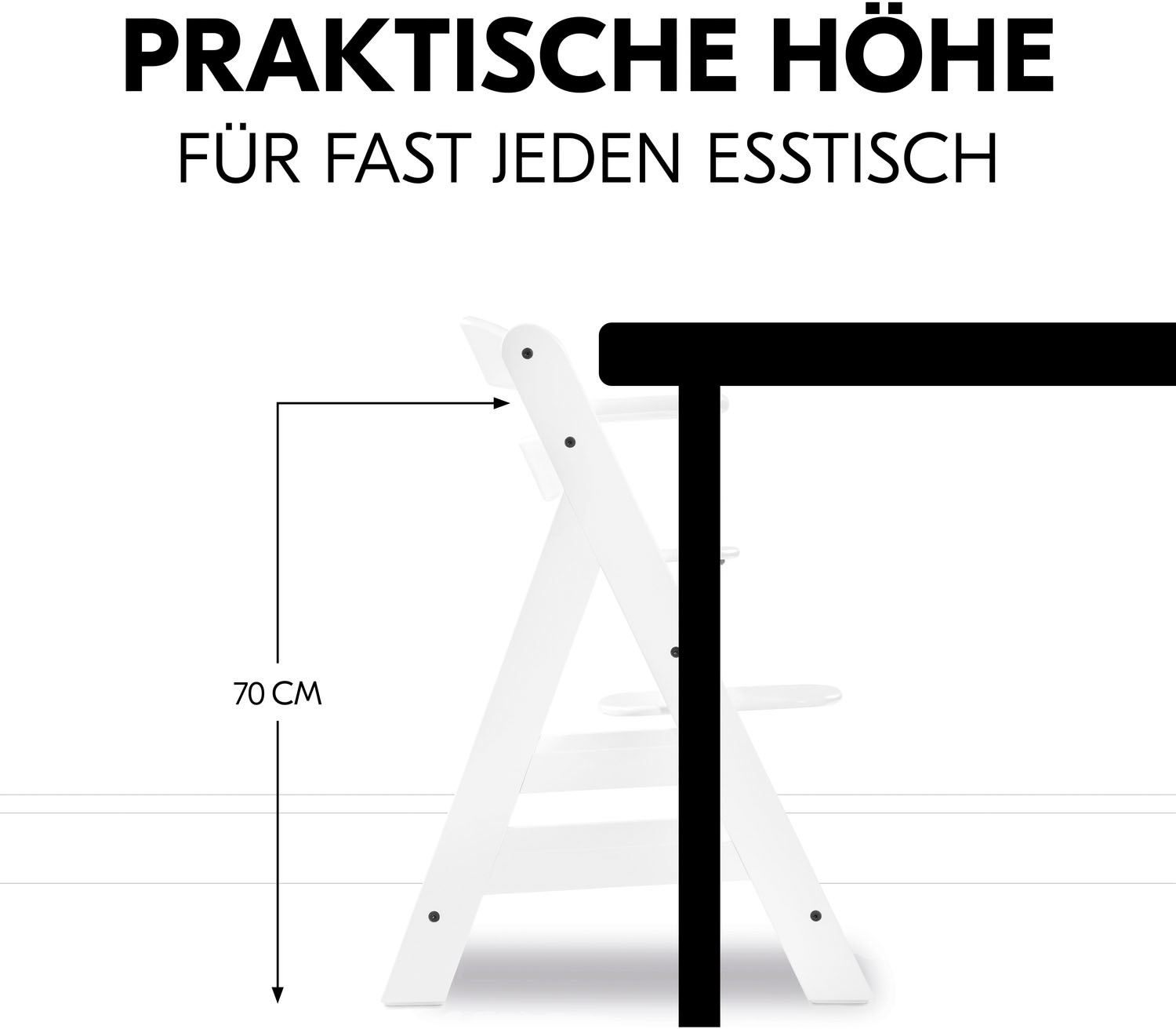 Hauck Hochstuhl »Alpha+, weiss + Sitzauflage Rainbow«, (Set), 3 St.