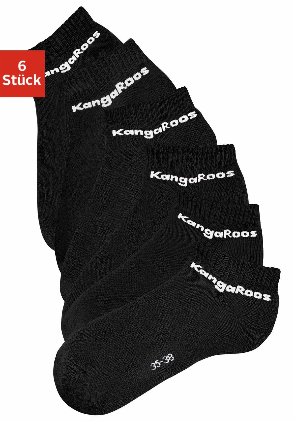 KangaROOS Sneakersocken, (Set, 6 Paar), mit Frottee innen