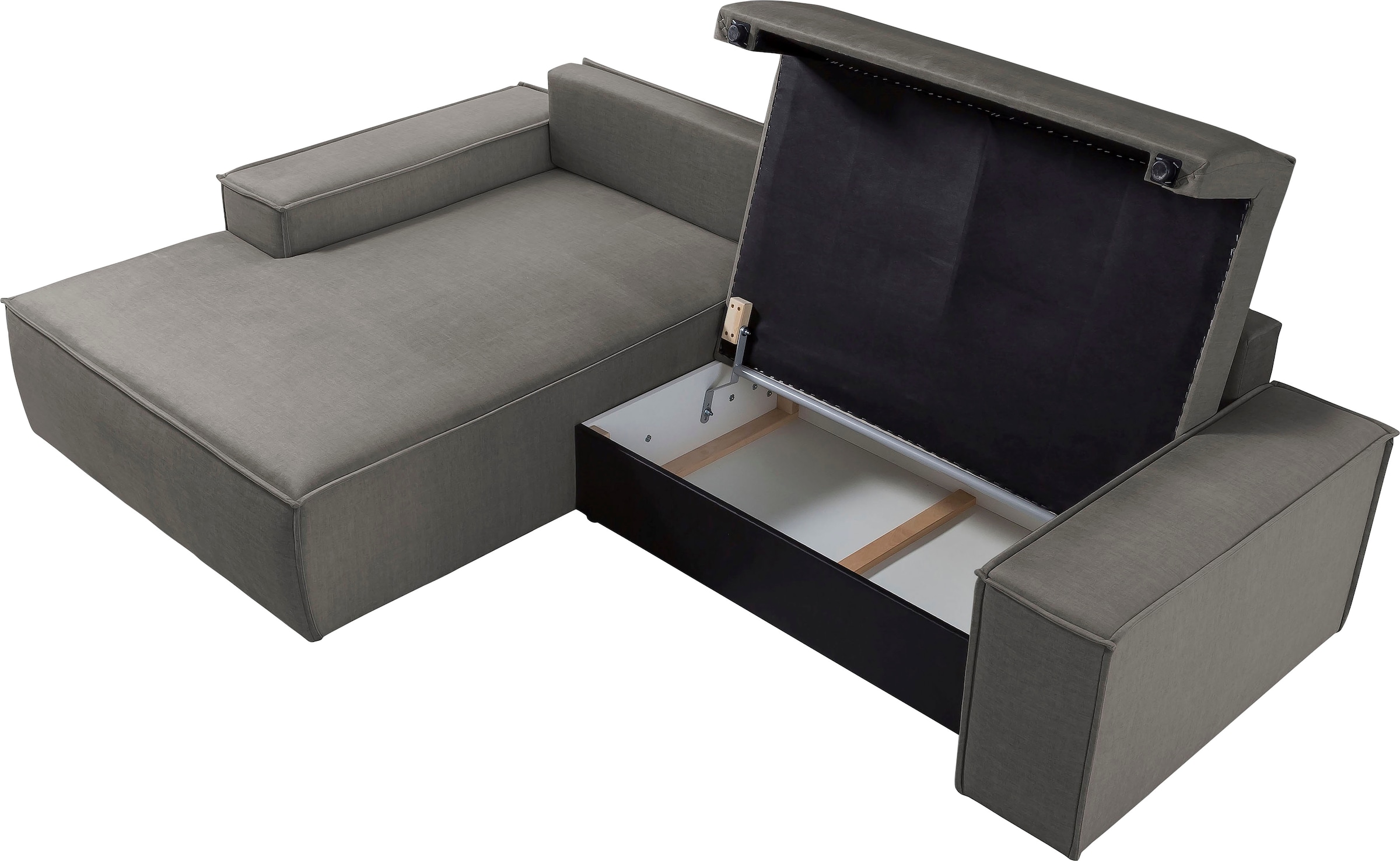 GOODproduct Ecksofa »SHERWOOD Samtvelours L-Form, 267 cm - OTTO. Verlässliche Qualität.« Schlaffunktion mit Bettkasten (210x136 cm), Cord, Vintage, Samtvelours