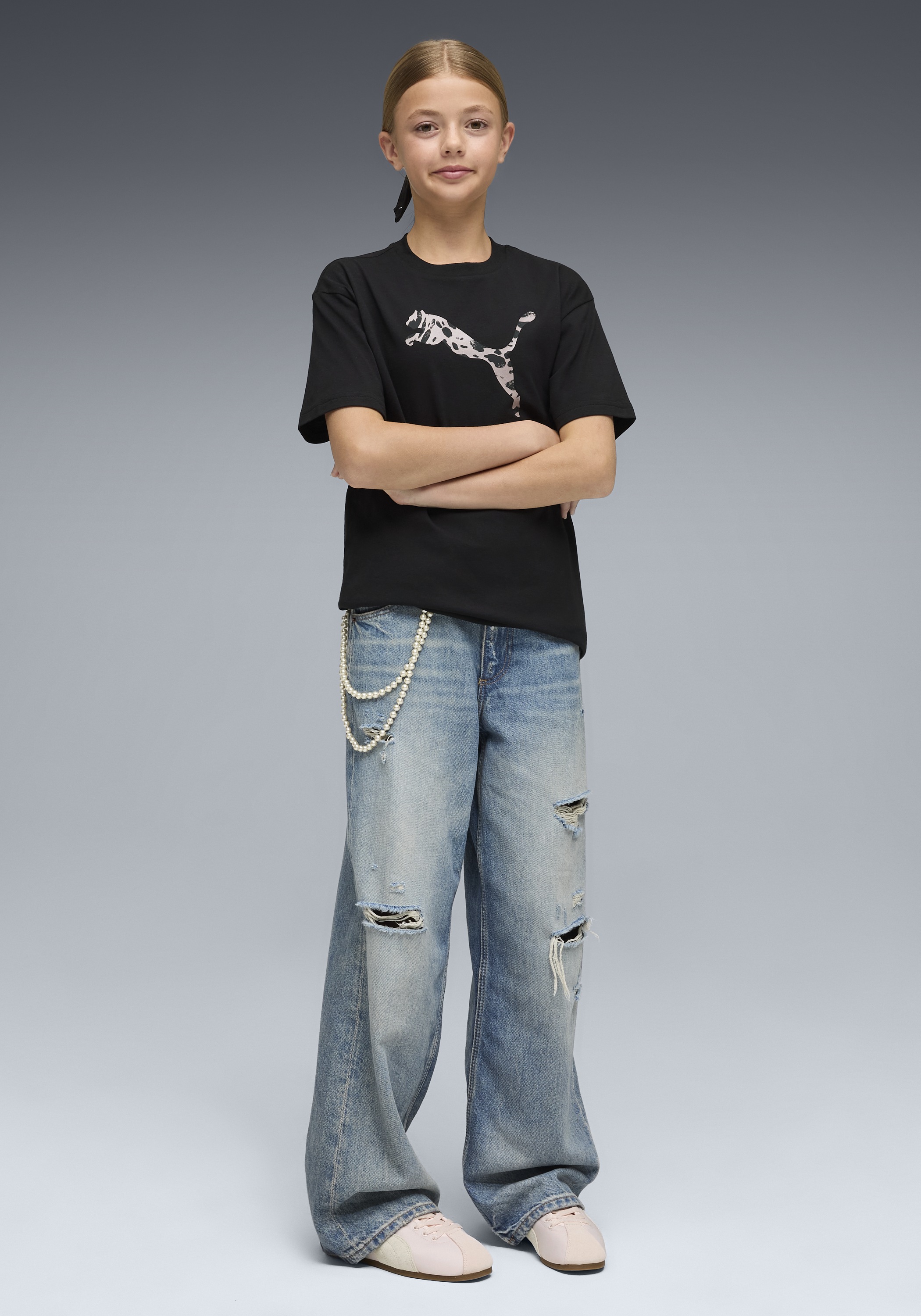 PUMA T-Shirt »ESS GRAPHIC ANIMAL RELAXED TEE G« für Jugendliche, Kurzarm, mit Print-Applikation, Rundhalsausschnitt