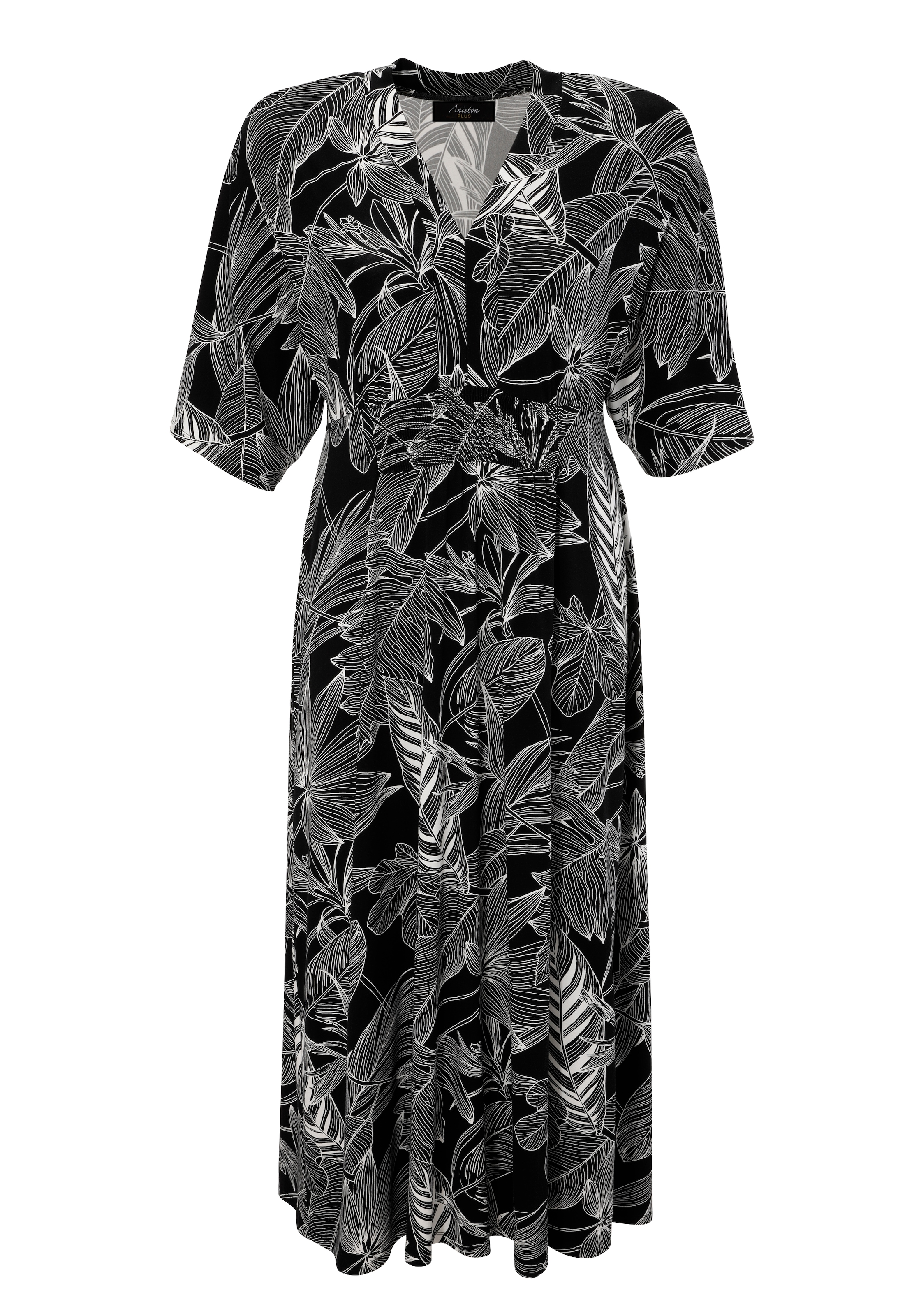 Aniston PLUS Maxikleid, mit bezaubernden, grossflächigen Blättern bedruckt
