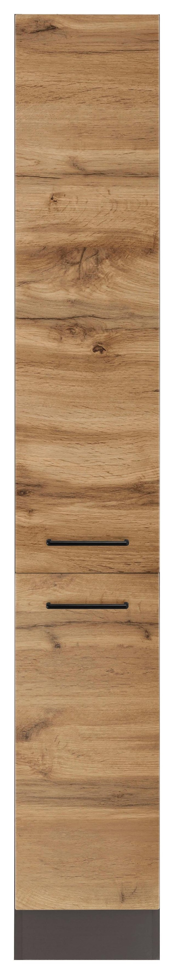 KOCHSTATION Armoire à pharmacie »KS-Tulsa« 30 cm de large, 200 cm de haut, avec 2 tiroirs, poignée métal, façade MDF