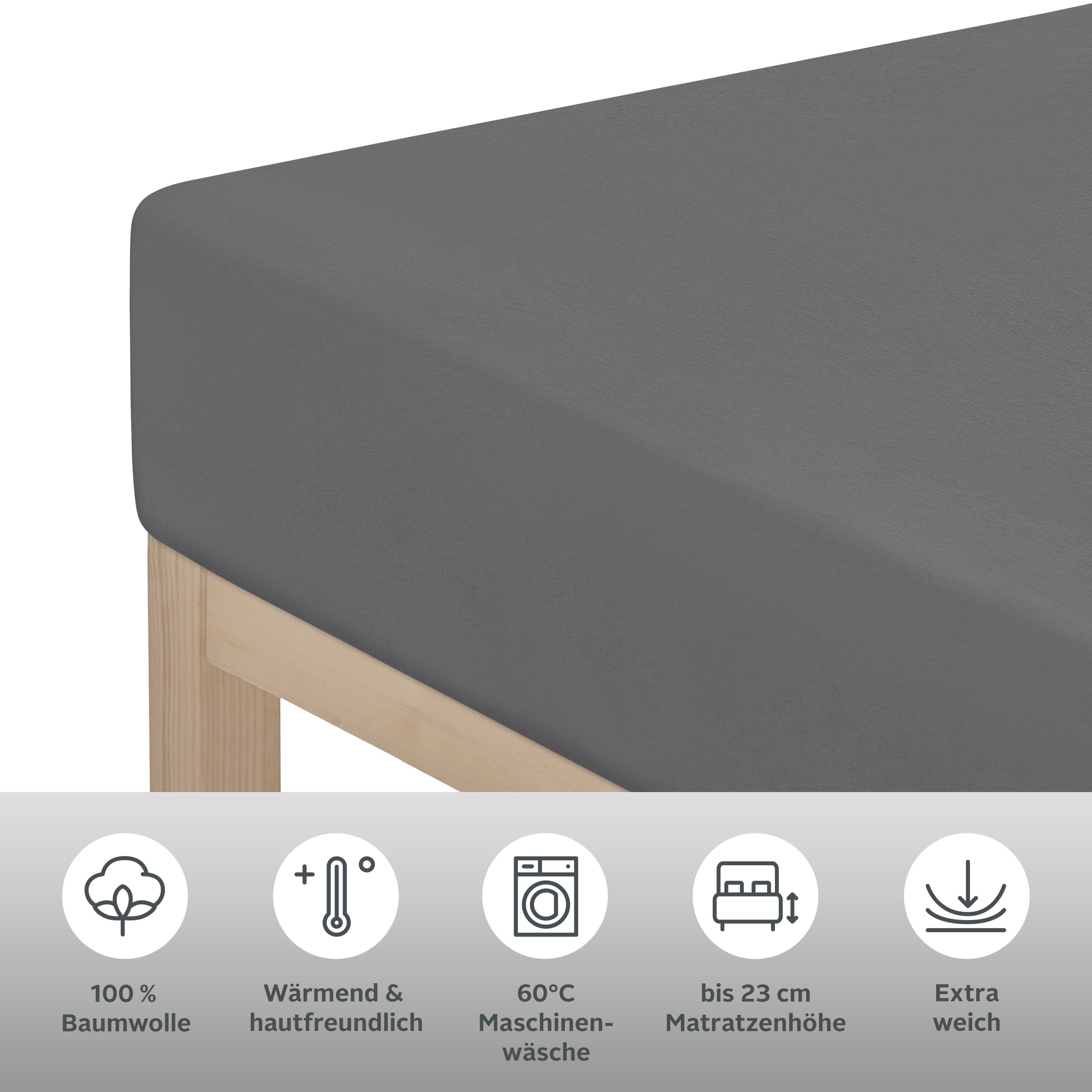 Home affaire Spannbettlaken »Cremona, in den Qualitäten: Baumwolle mit Elastan oder Biber«, Premium Qualität, Grösse ab 90x200 cm