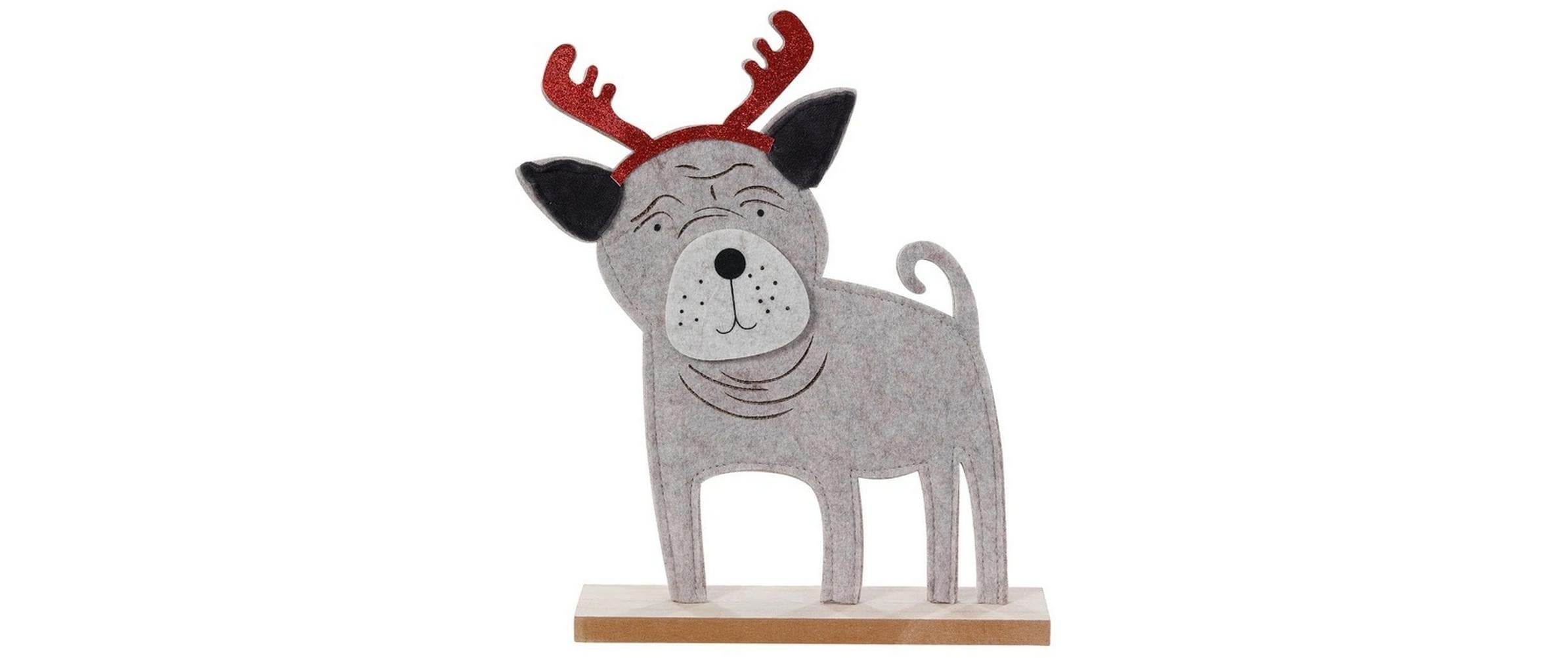 Image of Weihnachtsfigur "Aufsteller Mops, 31 cm Hund"
