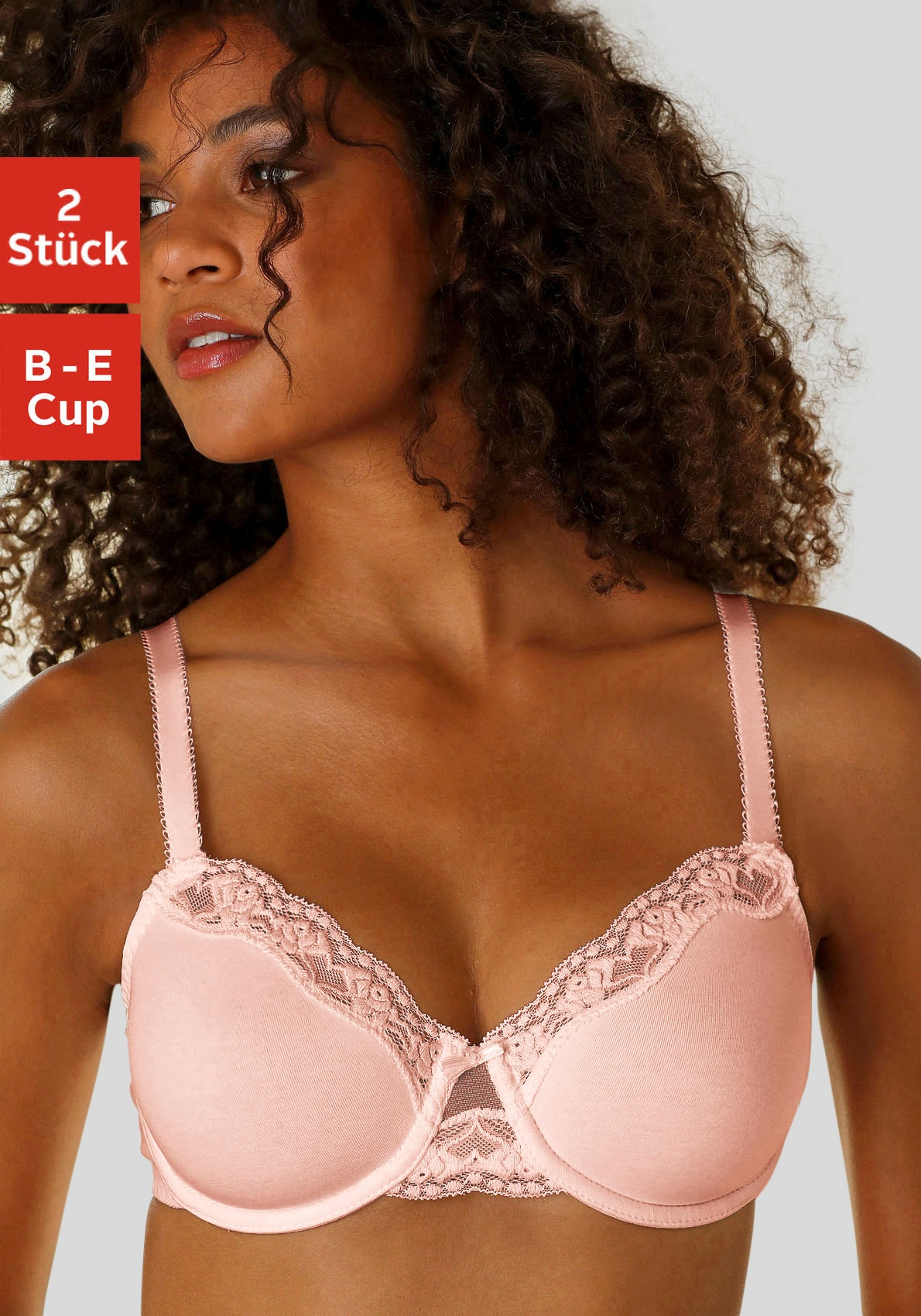 Image of petite fleur Bügel-BH, (2 Stück), mit zarter Jacquardspitze, Basic Dessous bei Ackermann Versand Schweiz