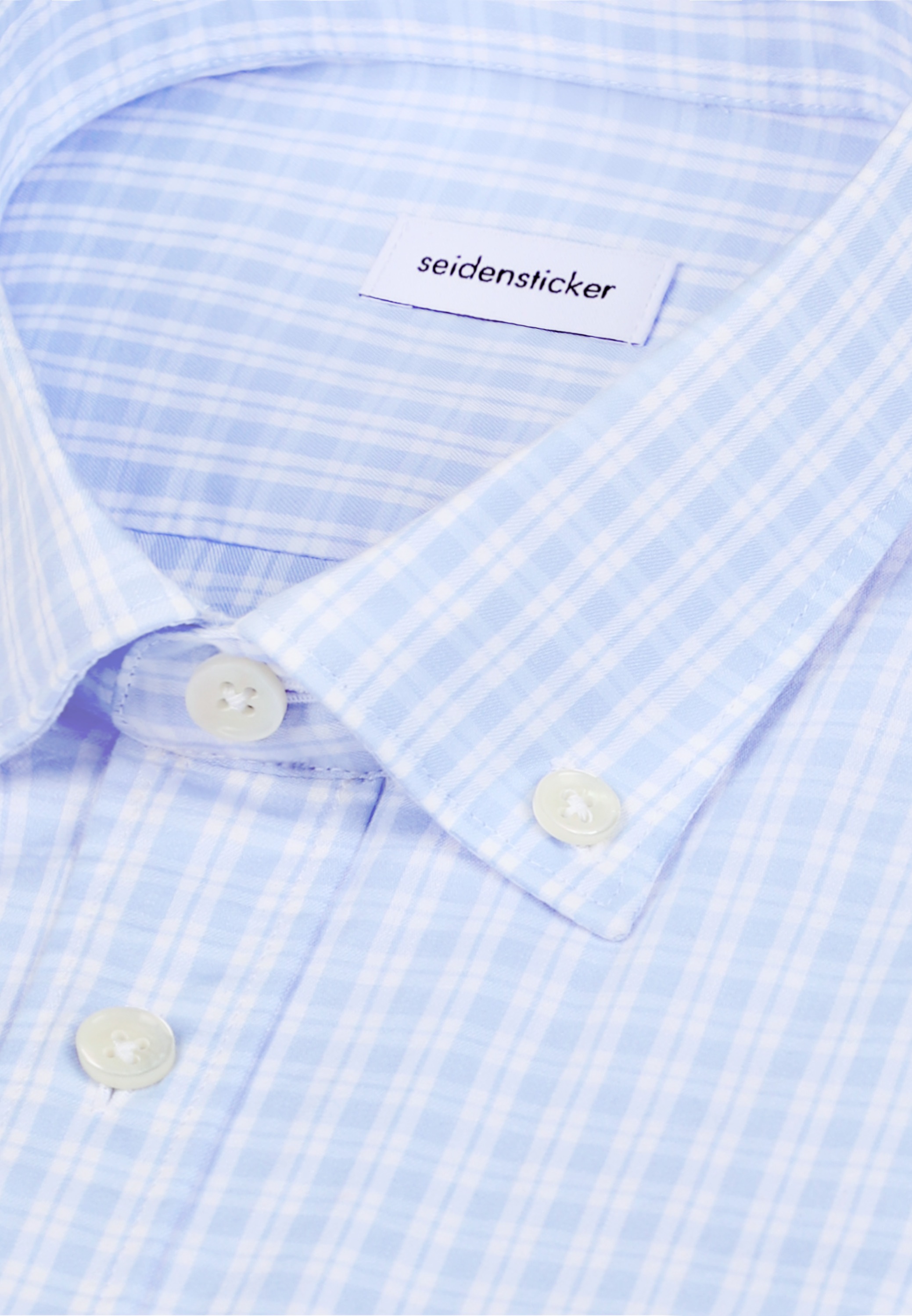 seidensticker Businesshemd Regular 1/1 Button-Down-Kragen Karo