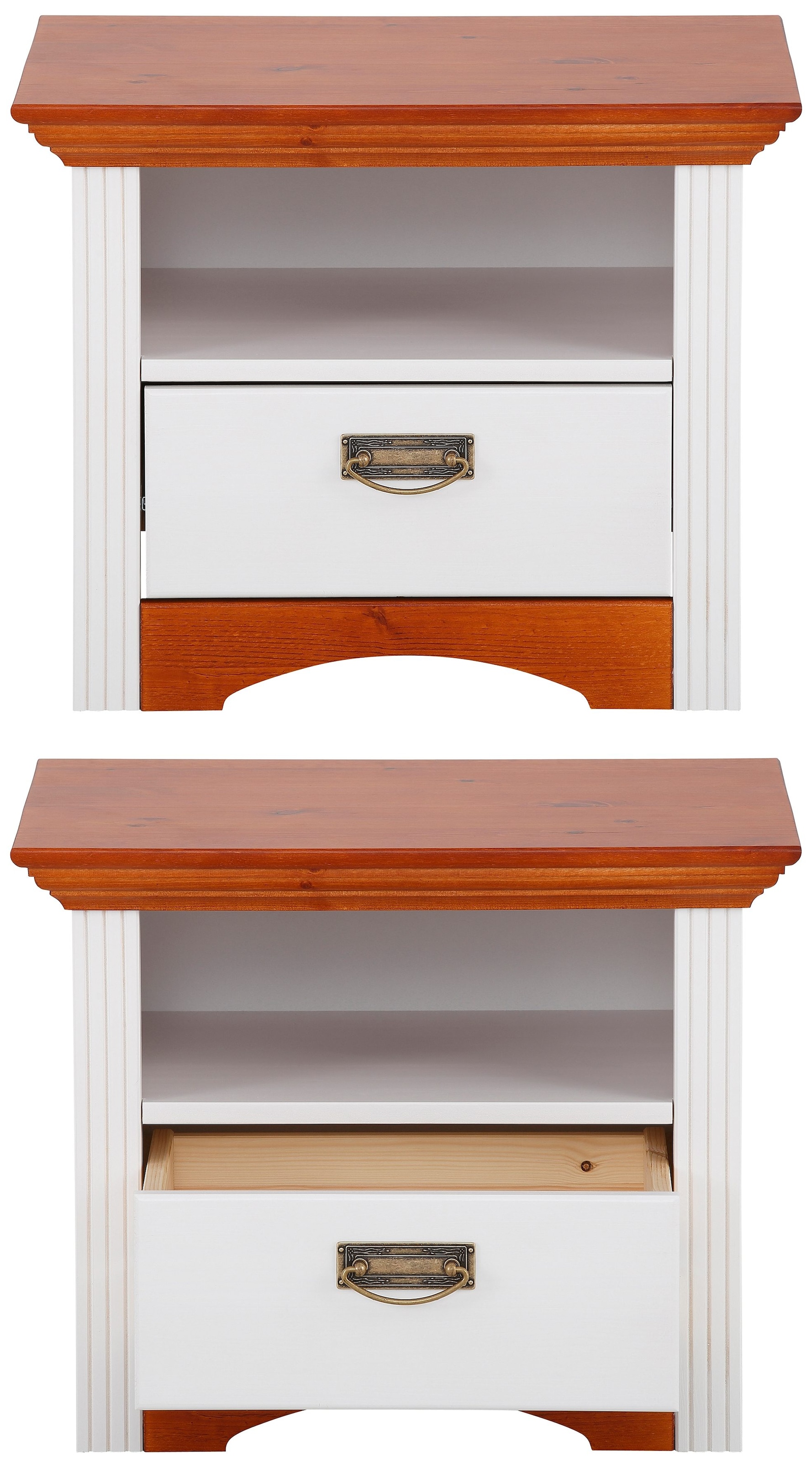 Home affaire Schlafzimmer-Set »"Konrad", komplettes Schlafzimmer mit grossem Schrank«, (Set, 4 tlg., Kleiderschrank 5 türig mit Schubladen, 2 Nachttische, Bett 180x200cm), mit 5-trg. Kleiderschrank, Bett 180/200 cm und 2 Nachttischen