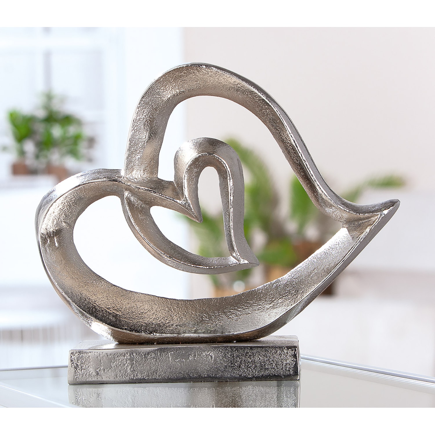 Image of GILDE Dekoobjekt "Standrelief Herz heart in heart"