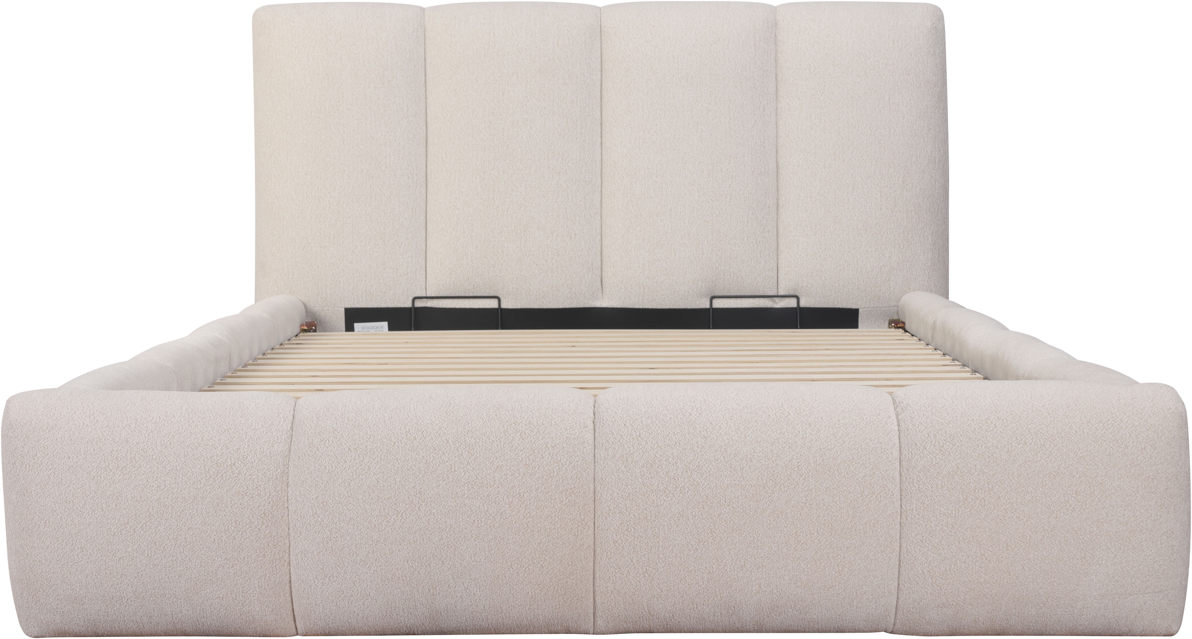 GOODproduct Lit rembourré »MERLINDA, Stauraumbett mit Lattenrost und Bettkasten, Chenille-Bezug« tête de lit et cadre fortement rembourrés, surface de couchage 140x200 / 180x200 cm