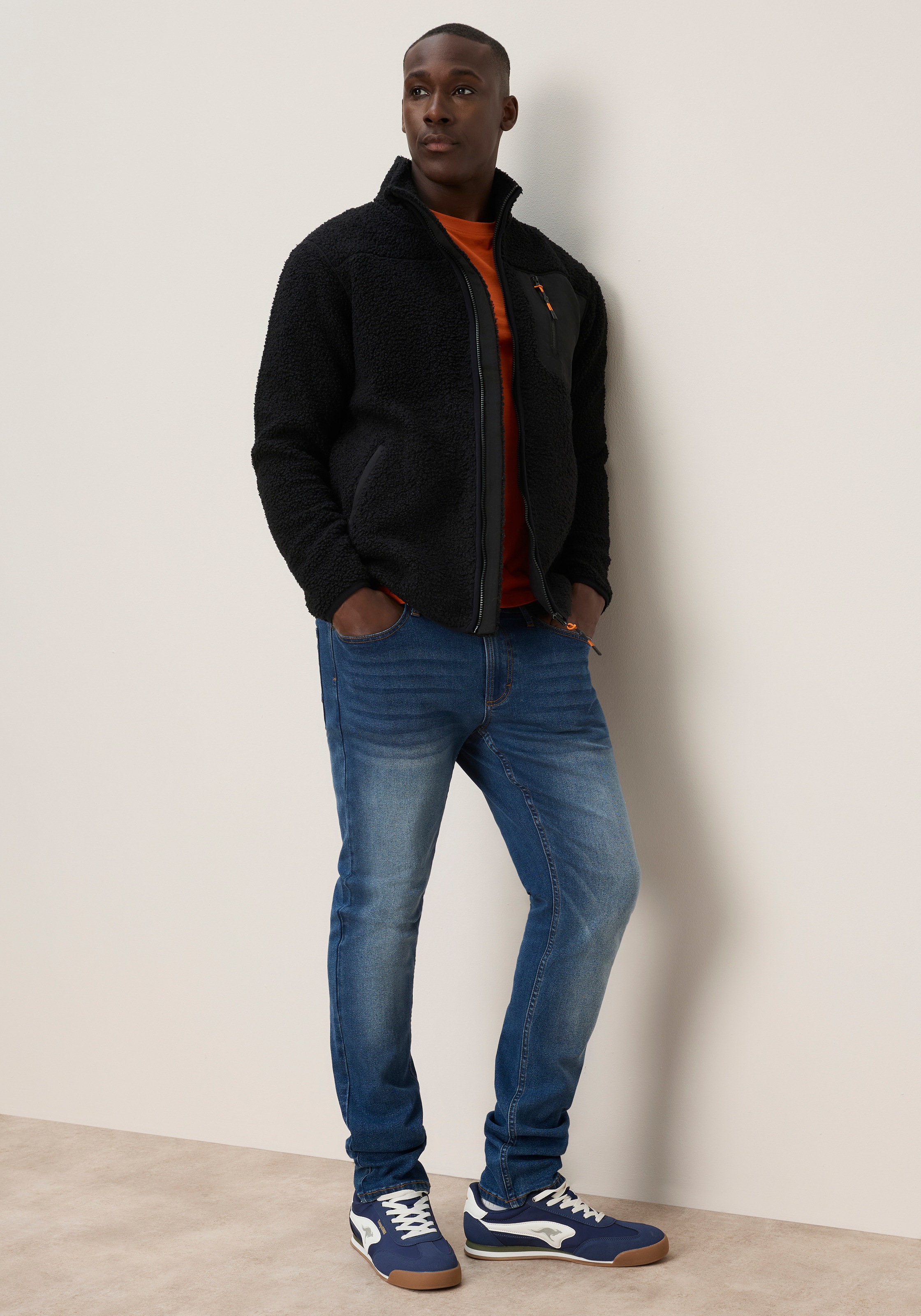 KangaROOS Veste polaire veste polaire teddy avec poches poitrine pour la mi-saison