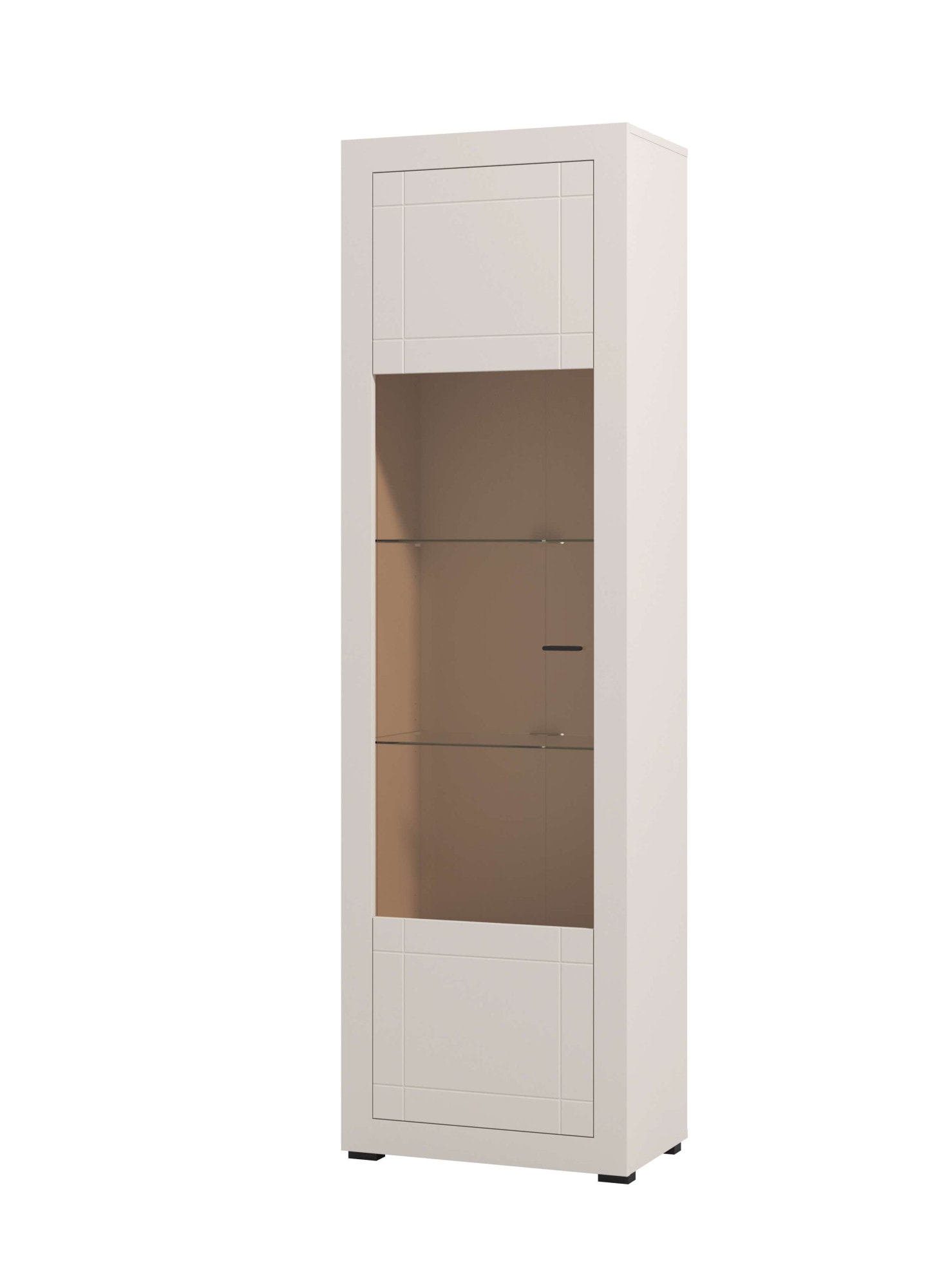 Home affaire Vitrines »Essex Vitrinenschrank, Glasschrank, Standvitrine, Highboard/Sideboard« Präzise Heissfolienprägung, Metallgriff, Eleganter Glasboden