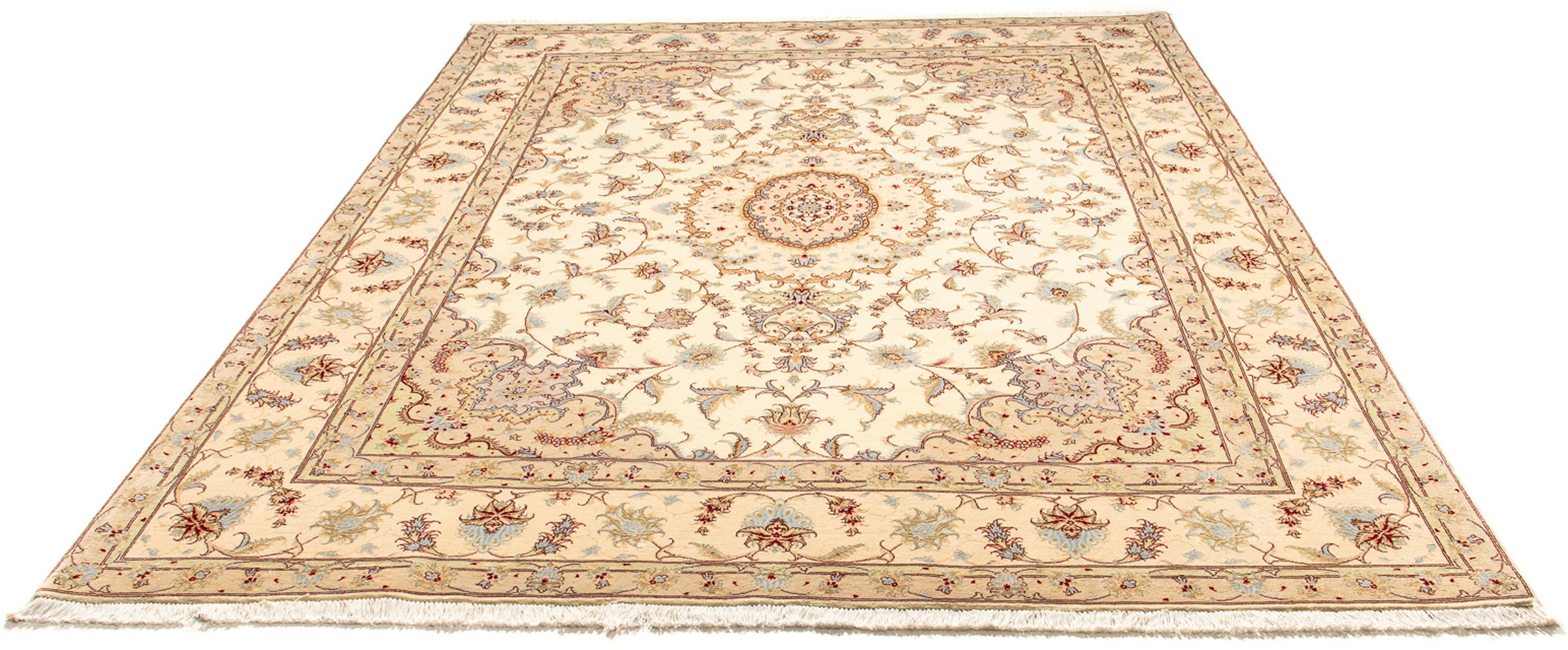 Image of morgenland Orientteppich »Perser - Täbriz - Royal - 268 x 198 cm - beige«, rechteckig, 7 mm Höhe, Wohnzimmer, Handgeknüpft, Einzelstück mit Zertifikat bei Ackermann Versand Schweiz