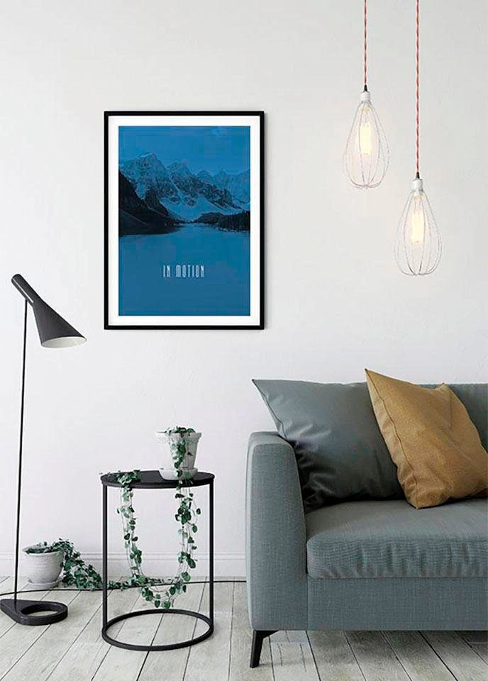 Komar Poster »Word Wohnzimmer versandkostenfrei Natur, Teile 1 Schlafzimmer, Kinderzimmer, St., Motion Blue«, 1), (Packung, Anzahl Lake In auf