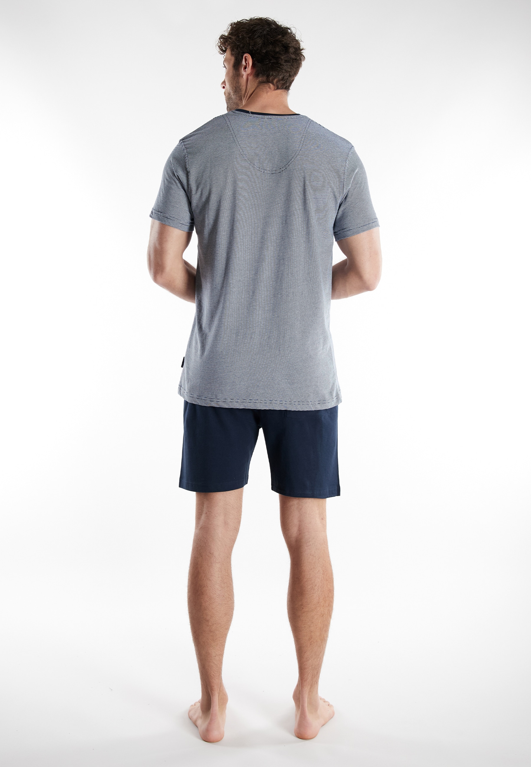 TOM TAILOR Shorty »Nevada« 2 pièces Streifendesign, Kurzarm, V-Ausschnitt, kurze Hose