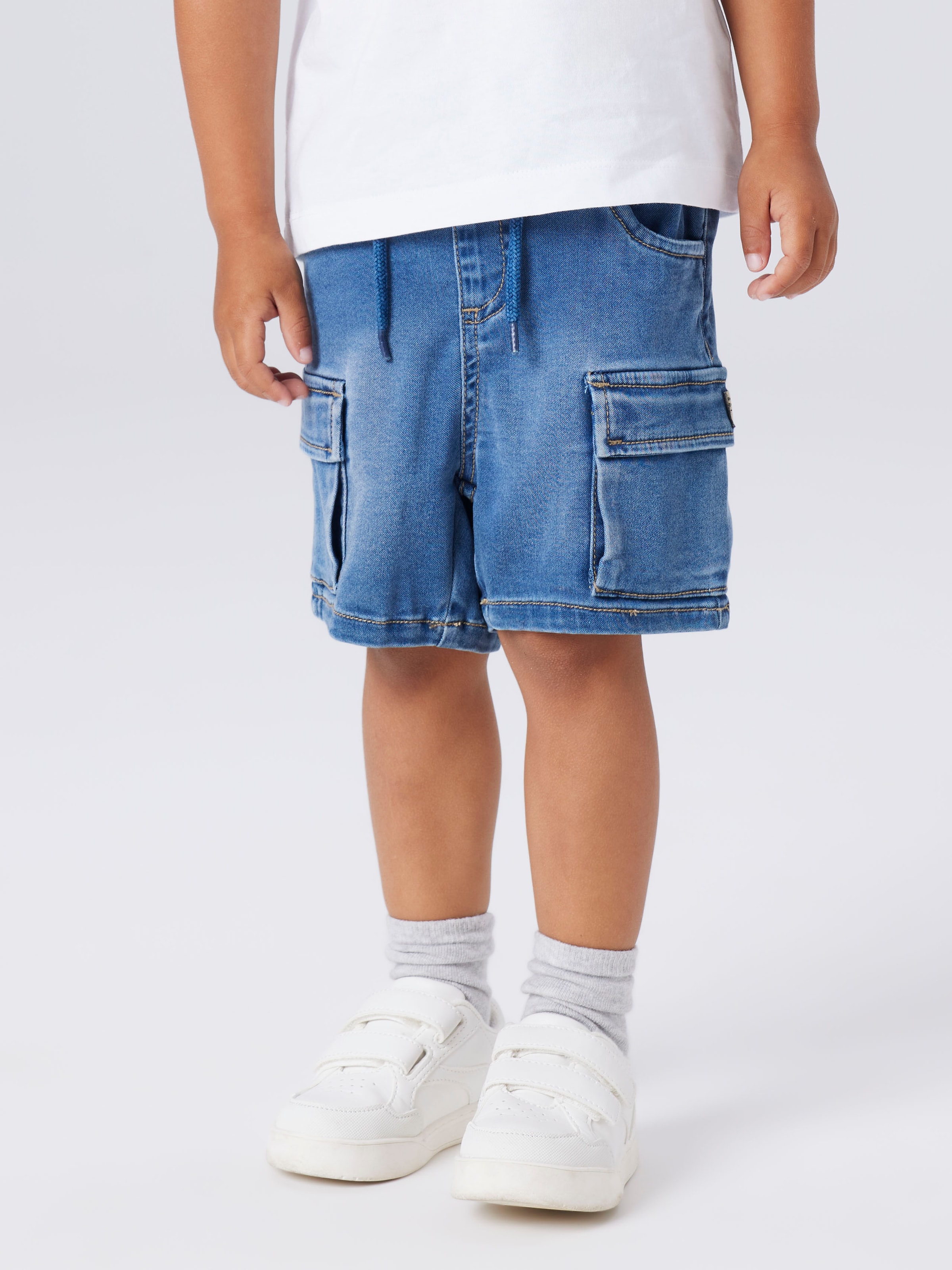 Image of Name It Cargoshorts "coole Jeansshorts NMMBEN BAGGY DNM L SHORTS 8610-TO NOOS" Denim Materialmix mit Stretch