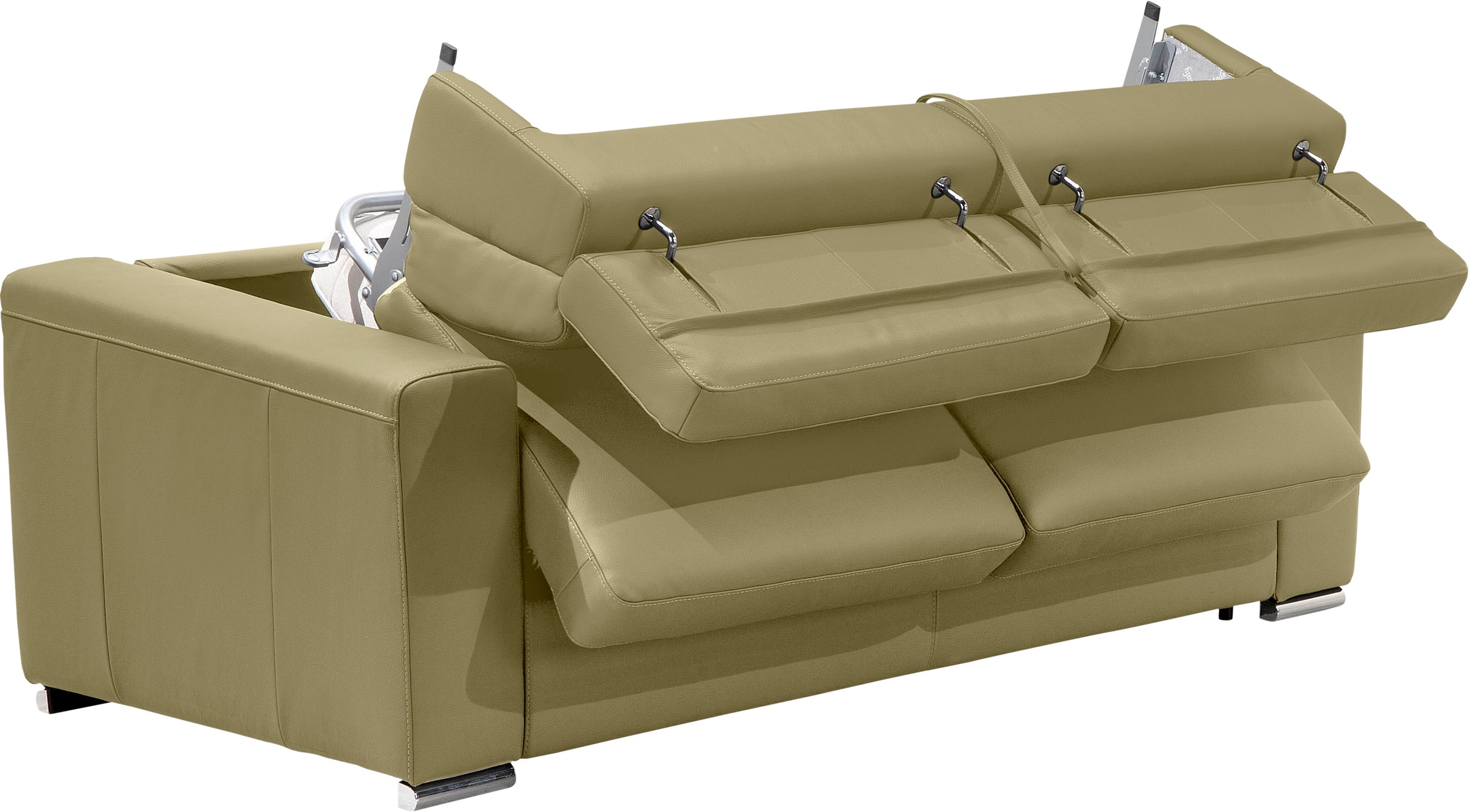 Egoitaliano Schlafsofa »Cabiria, Design und super Sitz- und Liegekomfort«, Sofa inkl. Schlaffunktion, Kopfteile verstellbar, mit Metallfüssen