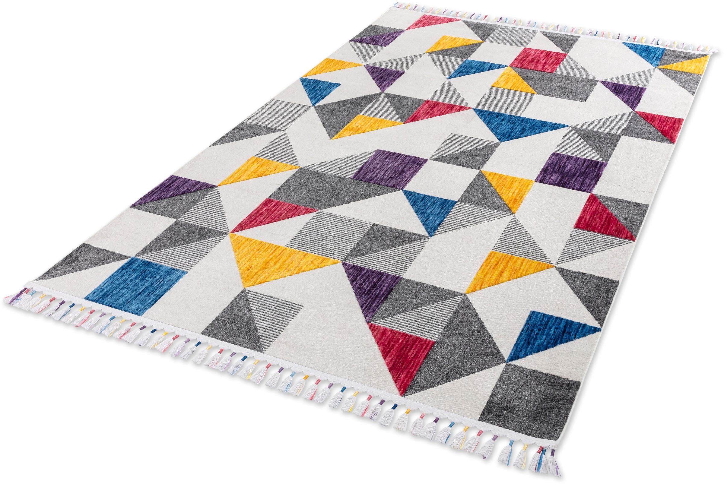 Image of ASTRA Teppich »Jesi 6681 224«, rechteckig, 6 mm Höhe, eleganter Kurzflorteppich mit Fransen, Wohnzimmer, Kinderzimmer bei Ackermann Versand Schweiz