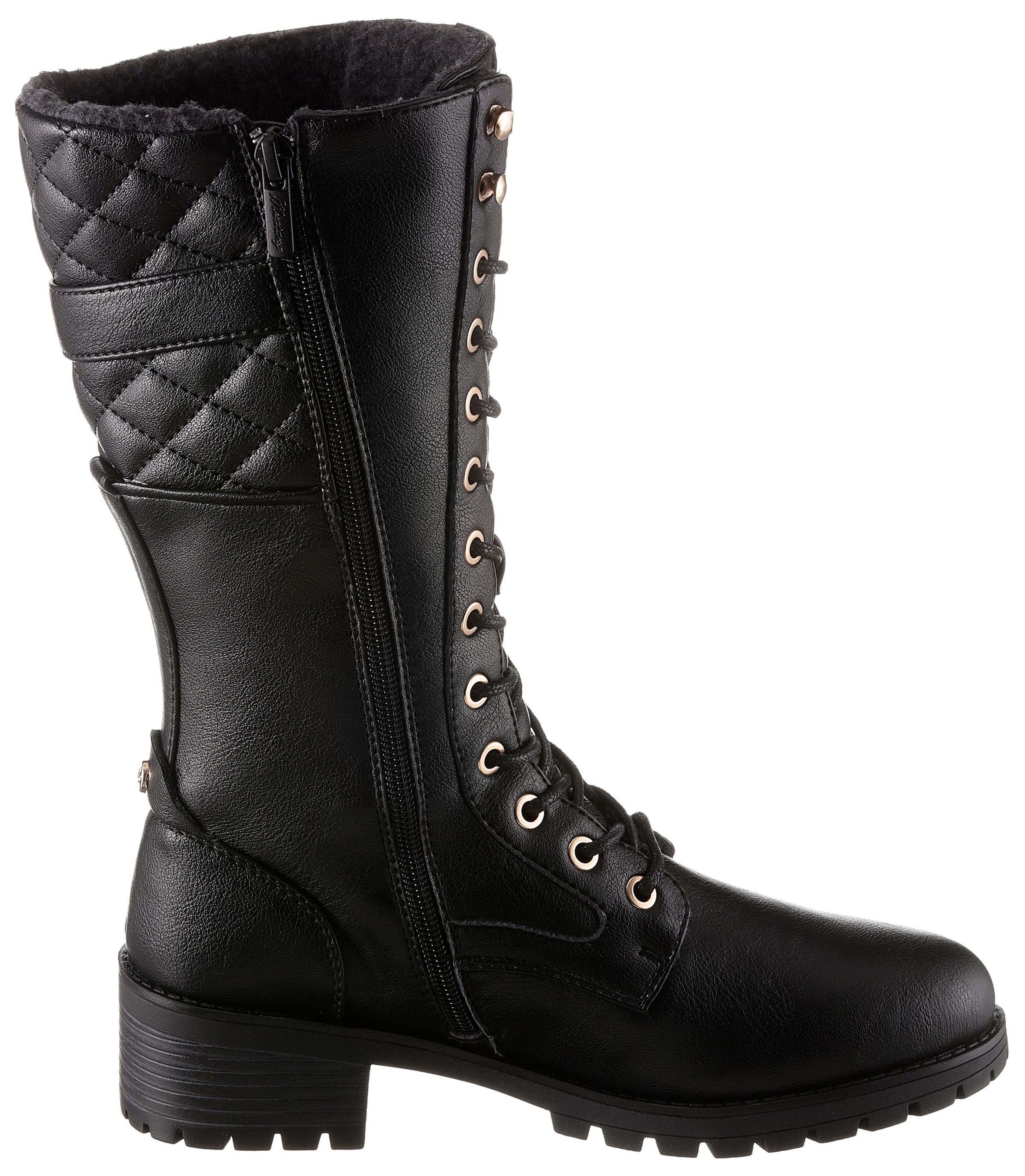 Mustang Shoes Winterstiefel, mit goldfarbenen Akzenten