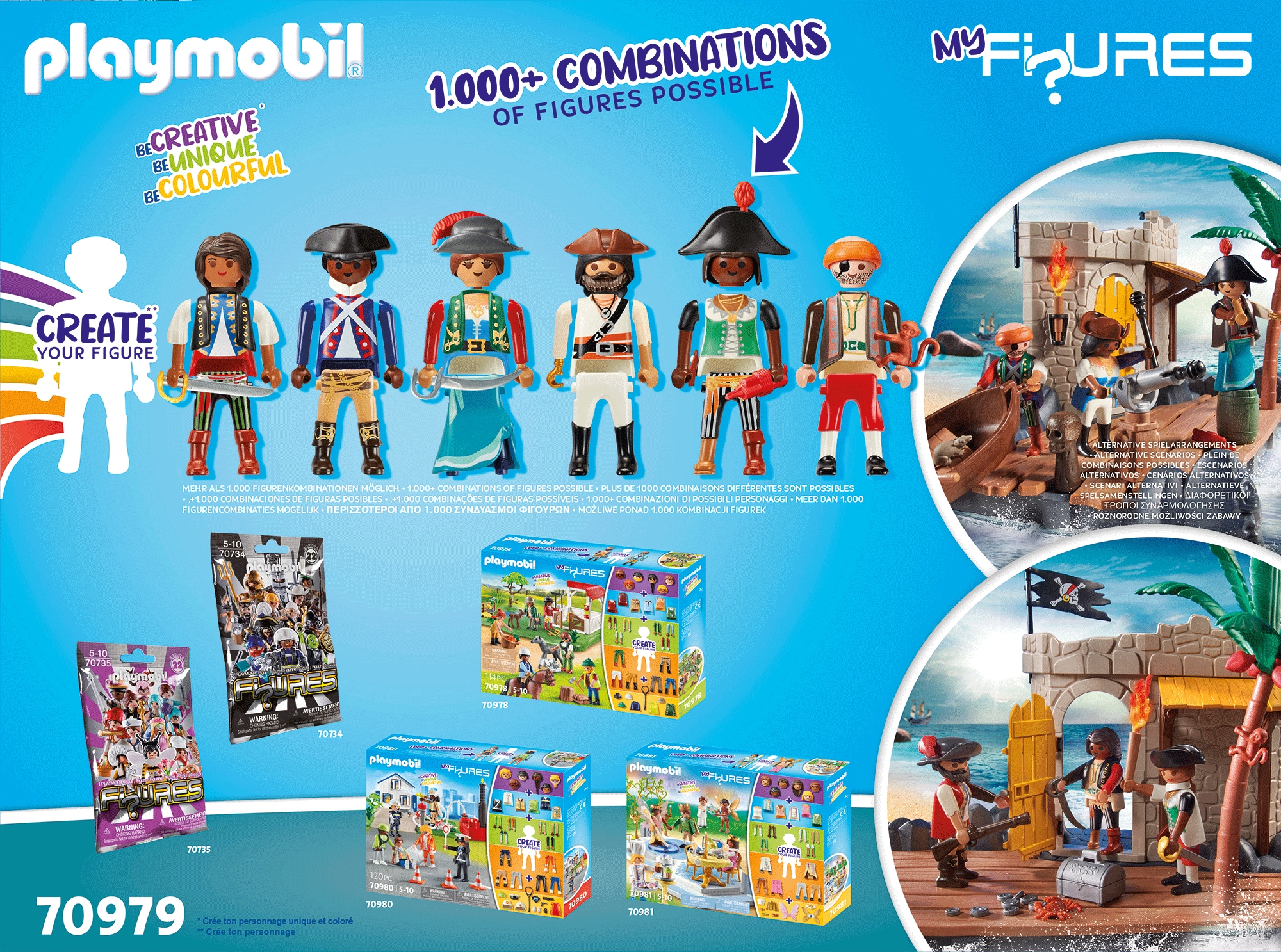 Playmobil® Konstruktions-Spielset »Island of the Pirates (70979), My Figures«, (130 St.), Made in Europe
