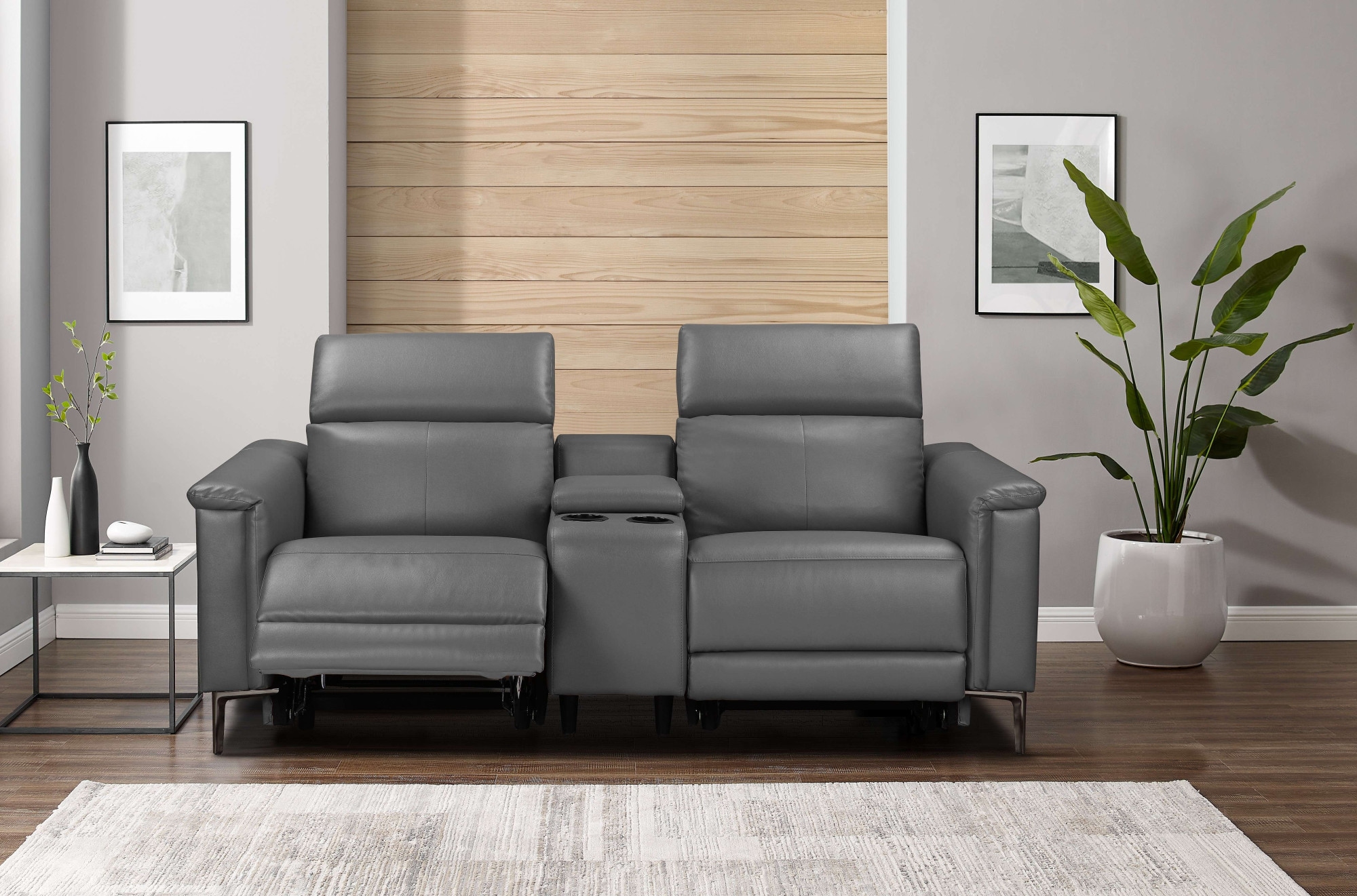 GOODproduct 2-Sitzer »LUND,Lederoptik, Kinosofa, Relaxfunktion, TV-Sessel, man./elektrisch« elektri. mit USB-A, Kopfteilverstellung, Getränkehalter u. Staufach