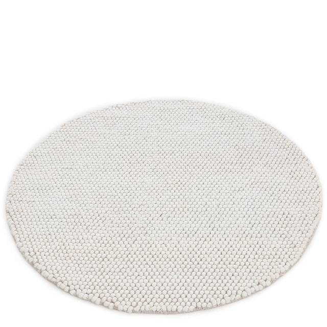 carpetfine Teppich »Calo«, rund, Handweb Teppich, Uni-Farben, meliert,  handgewebt, 70% Wolle acheter confortablement | Kurzflor-Teppiche
