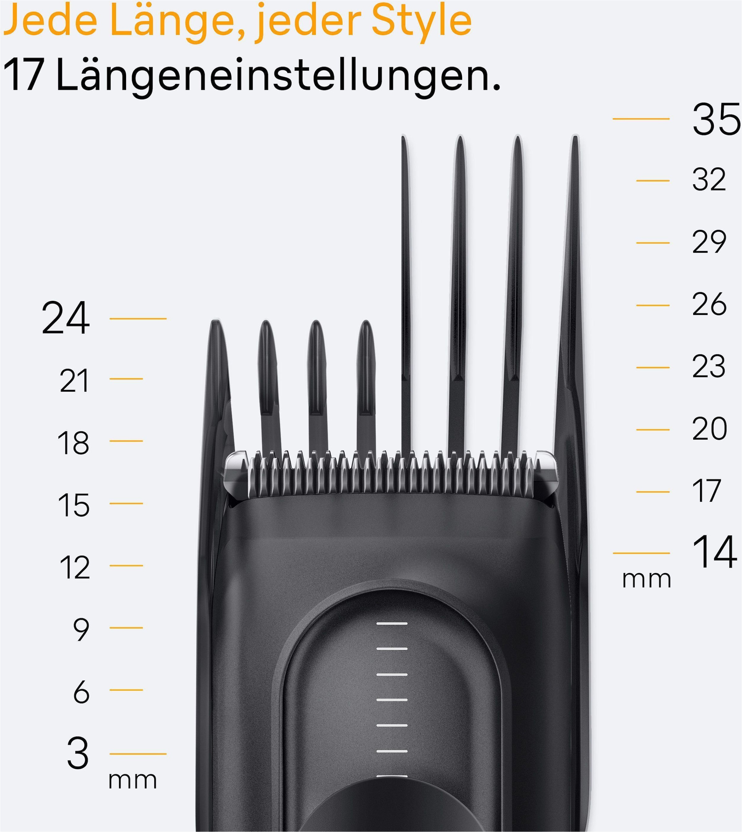 Braun Tondeuse à cheveux »Braun Series 5 HC5530« Lame tranchante à vie, 17 réglages de longueur, 50 minutes d'autonomie,