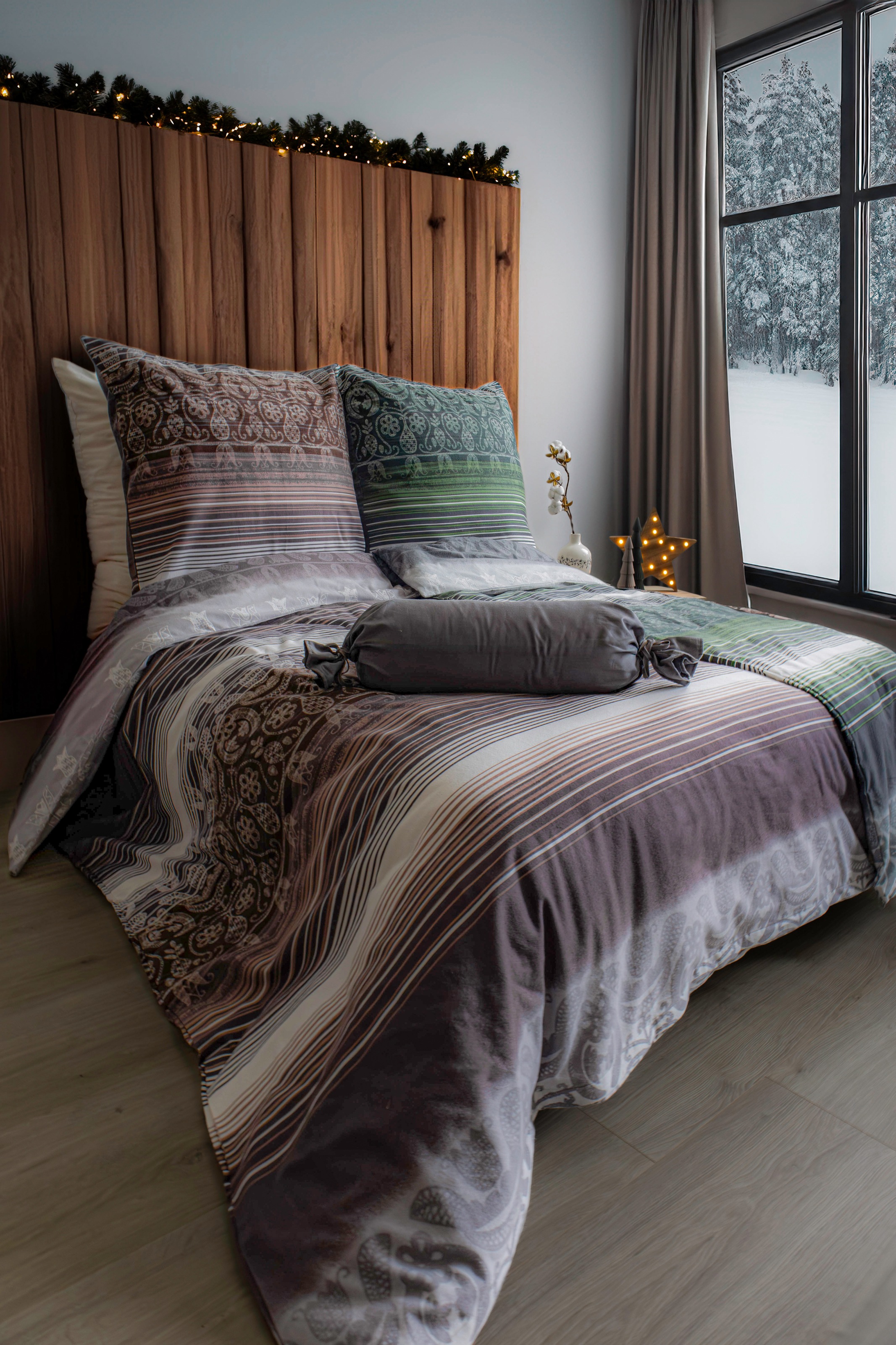 fleuresse Bettwäsche "Aspen" 2 Stk. Feinbiber mit Karo