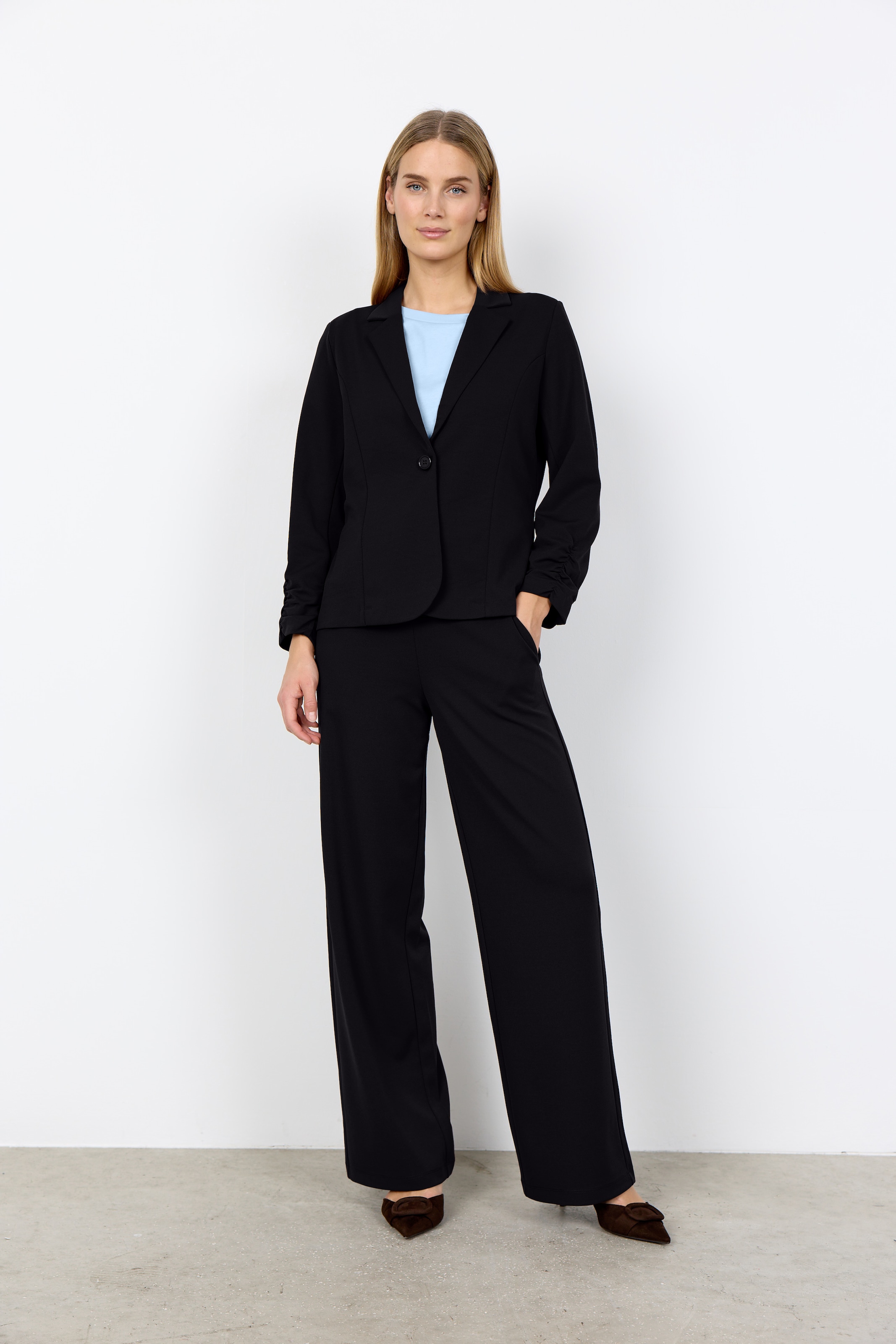 soyaconcept Kurzblazer »SC-SIHAM 97« aus Polyester und Elasthan, normale Schnittform, 1-Knopf-Form