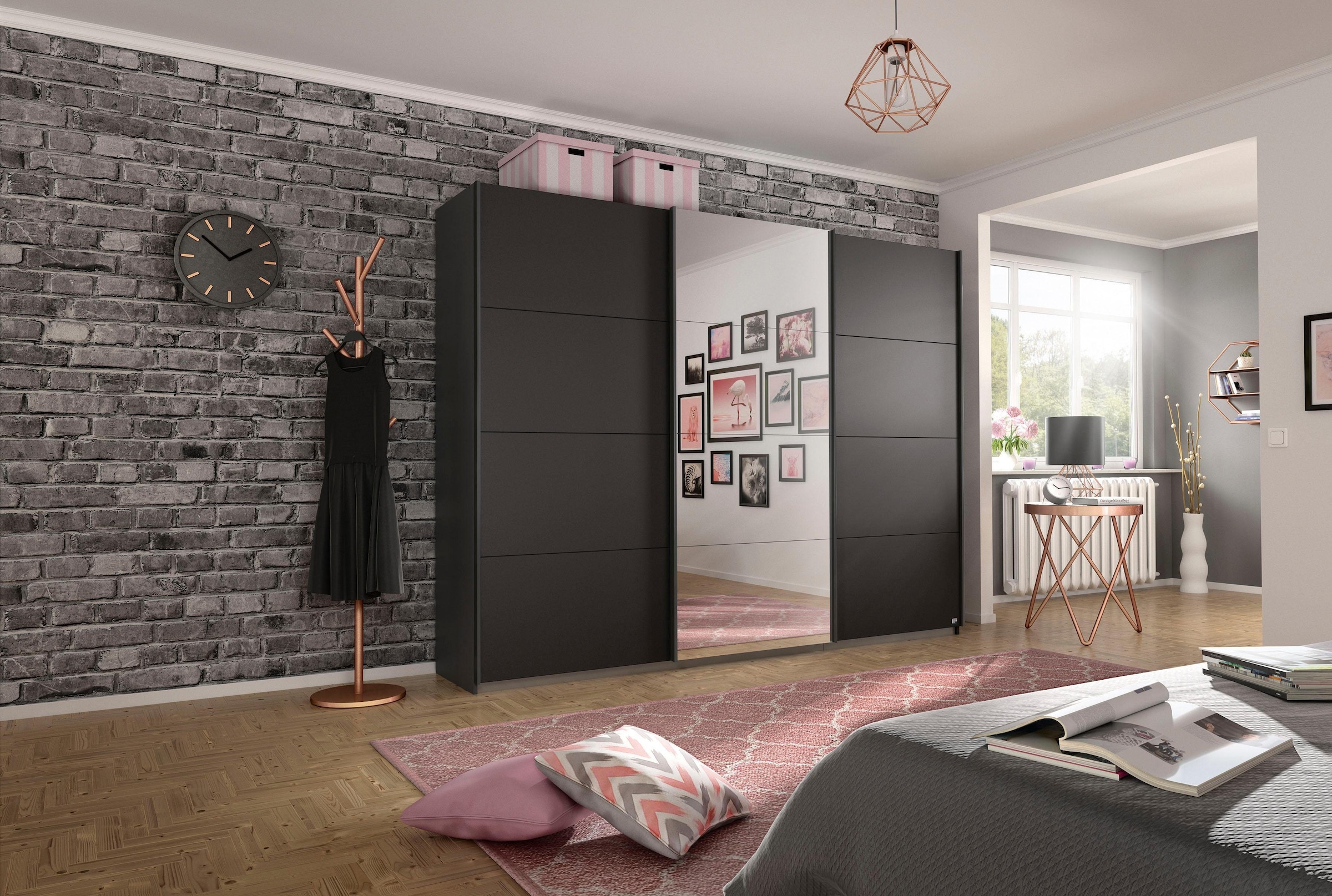 rauch Schwebetürenschrank »Kleiderschrank Schrank Garderobe Wäscheschrank BESTSELLER KEPAN«, inkl. Schubladen-Einsatz und extra Einlegeböden MADE IN GERMANY