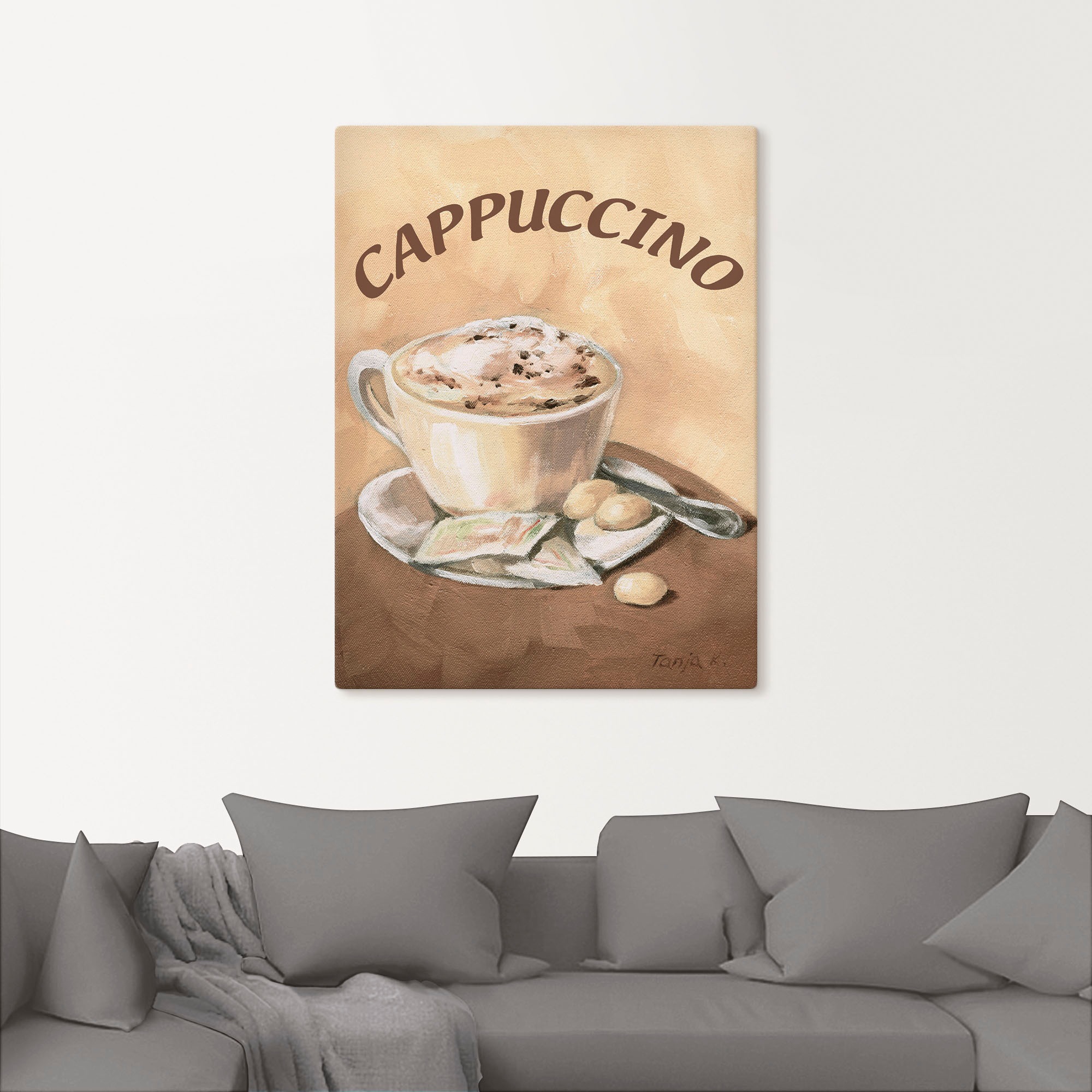 Artland Wandbild »Tasse Cappuccino«, Getränke, (1 St.), als Leinwandbild, Poster, Wandaufkleber in verschied. Grössen