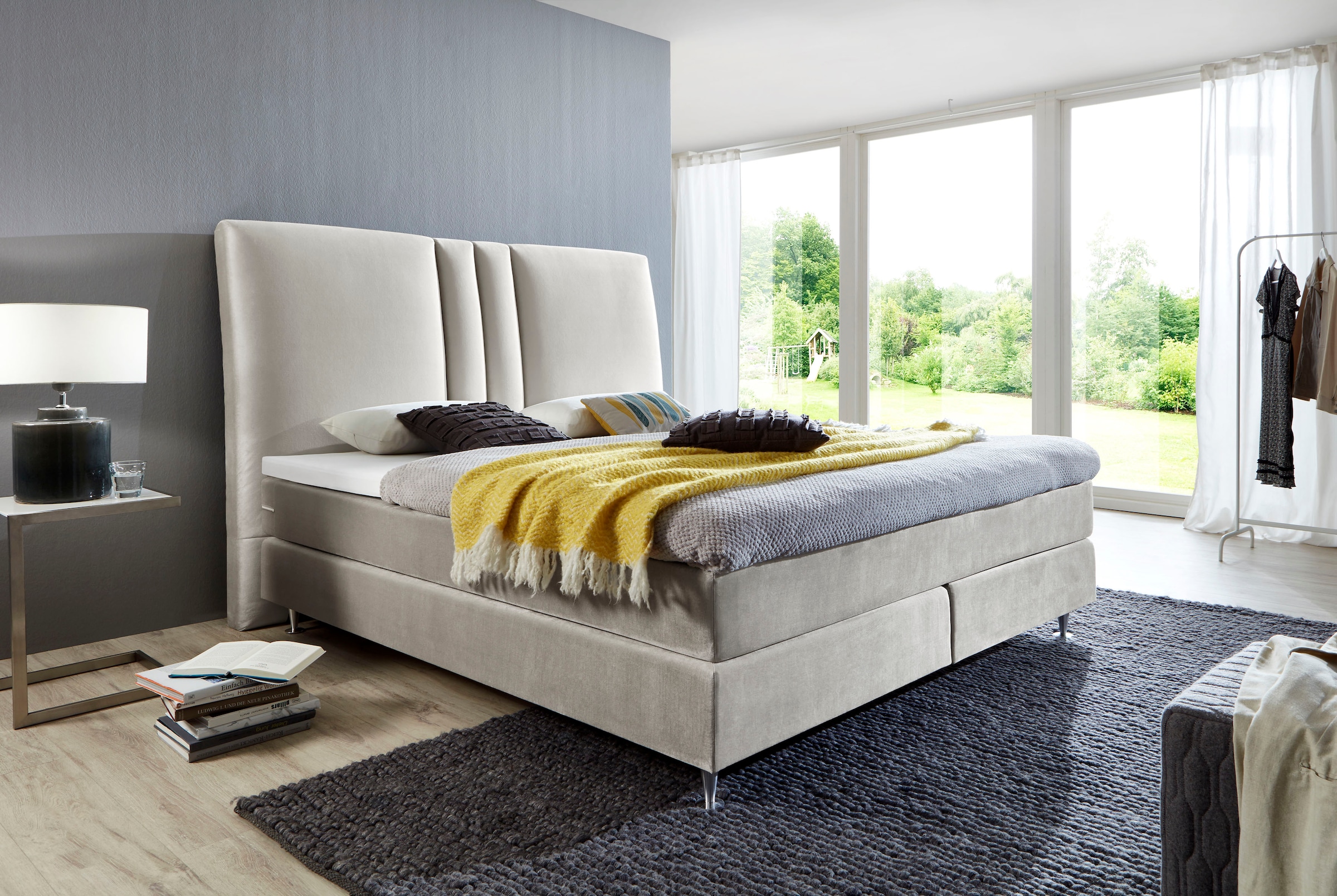 Image of ATLANTIC home collection Boxspringbett "Rita" mit Topper und hohen Kopfteil