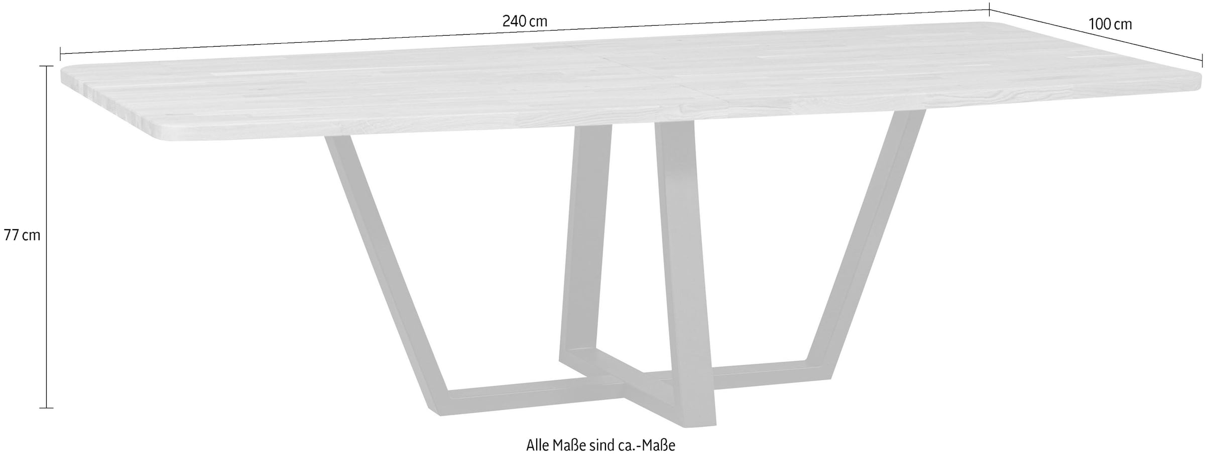 WOOOD Esstisch »Tablo« Holz teilmassiv, rechteckige Form, H 77 cm x B 240 x T 100 cm