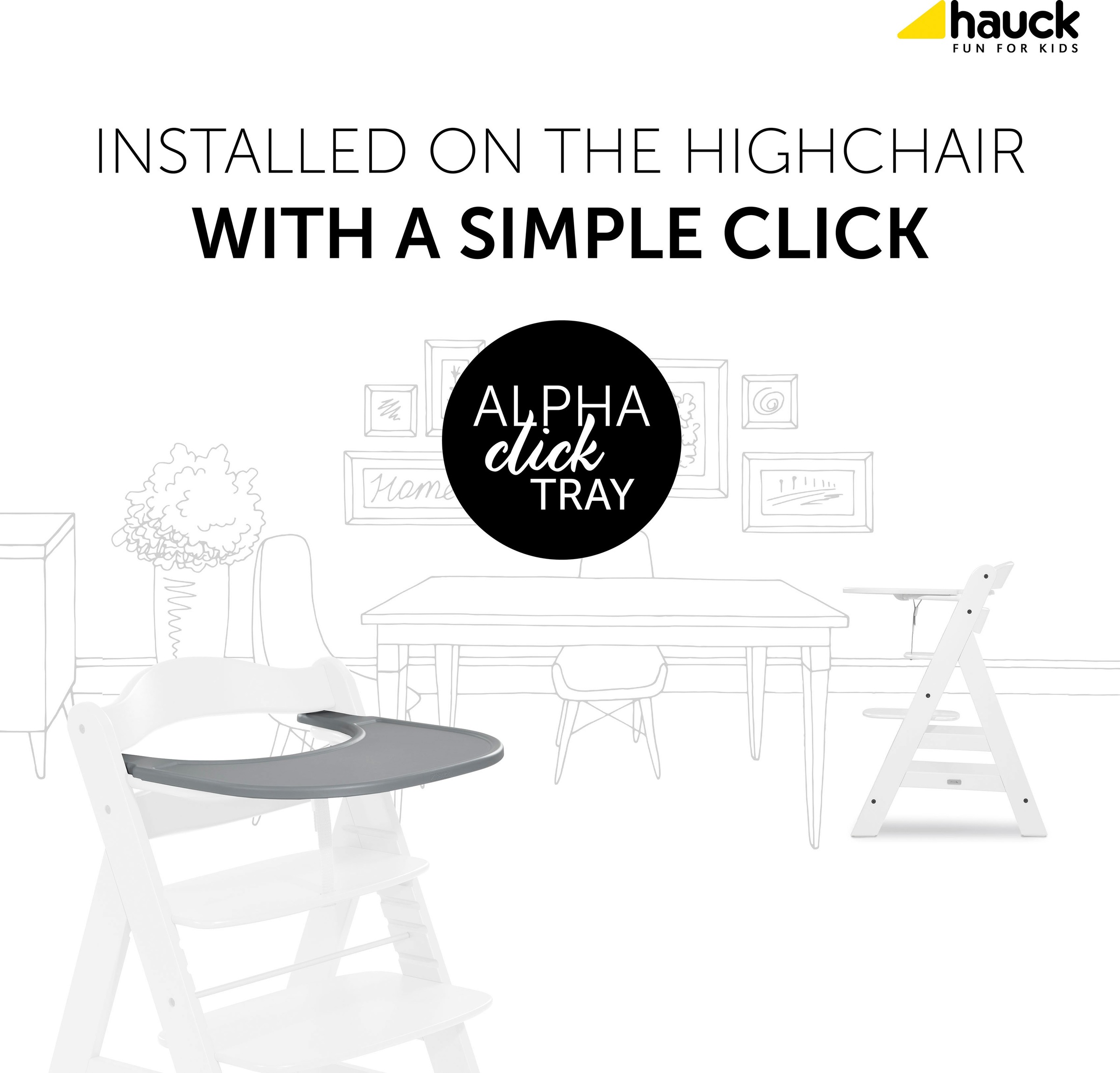 Hauck Plateau de chaise haute »Alpha Click Tray, weiss« für Hauck Hochstuhl Alpha+
