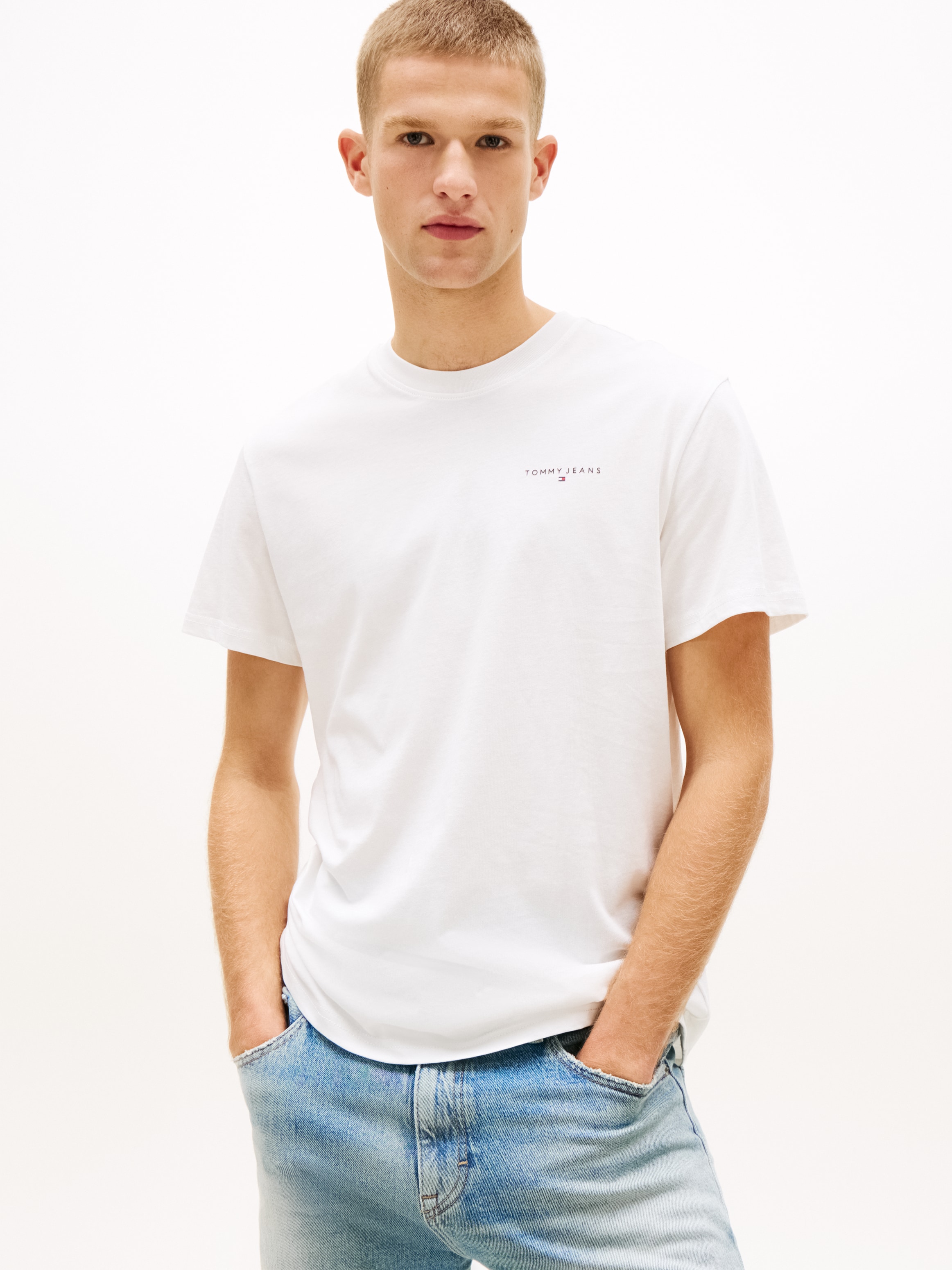 Image of Tommy Jeans T-Shirt "TJM SLIM FIT LINEAR 2PACK" Packung, 2 tlg. Rundhals, Jersey