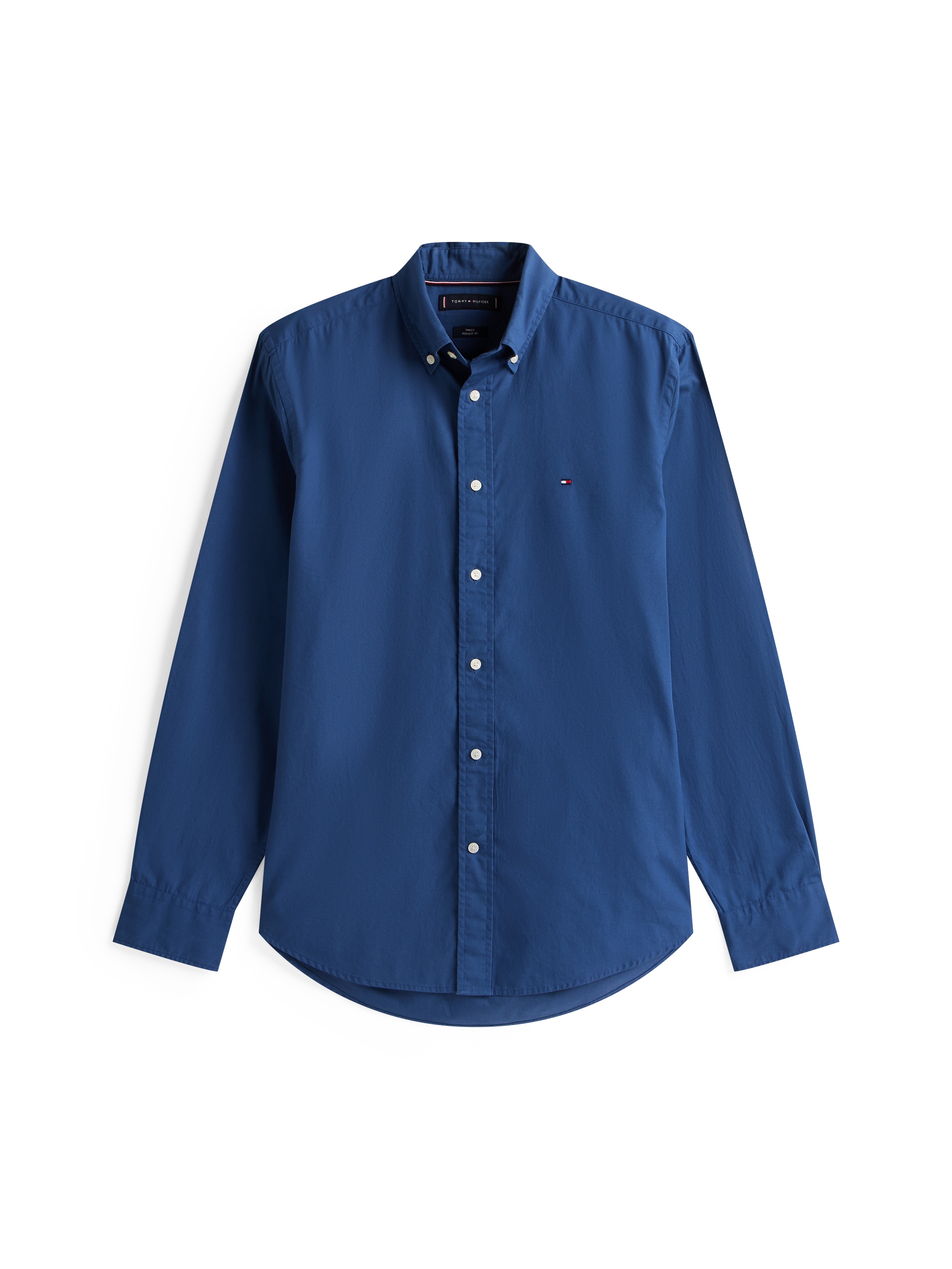 Tommy Hilfiger Businesshemd »FLEX POPLIN SOLID RF SHIRT mit Button-down und Rückenfalte«, unifarben, klassisch, regular fit, Baumwolle, Kragen