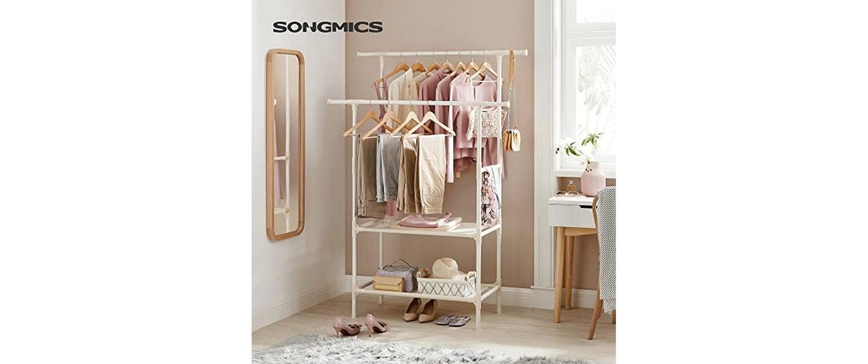 SONGMICS Garderobenständer »112 x 49 x 177 cm, Weiss«