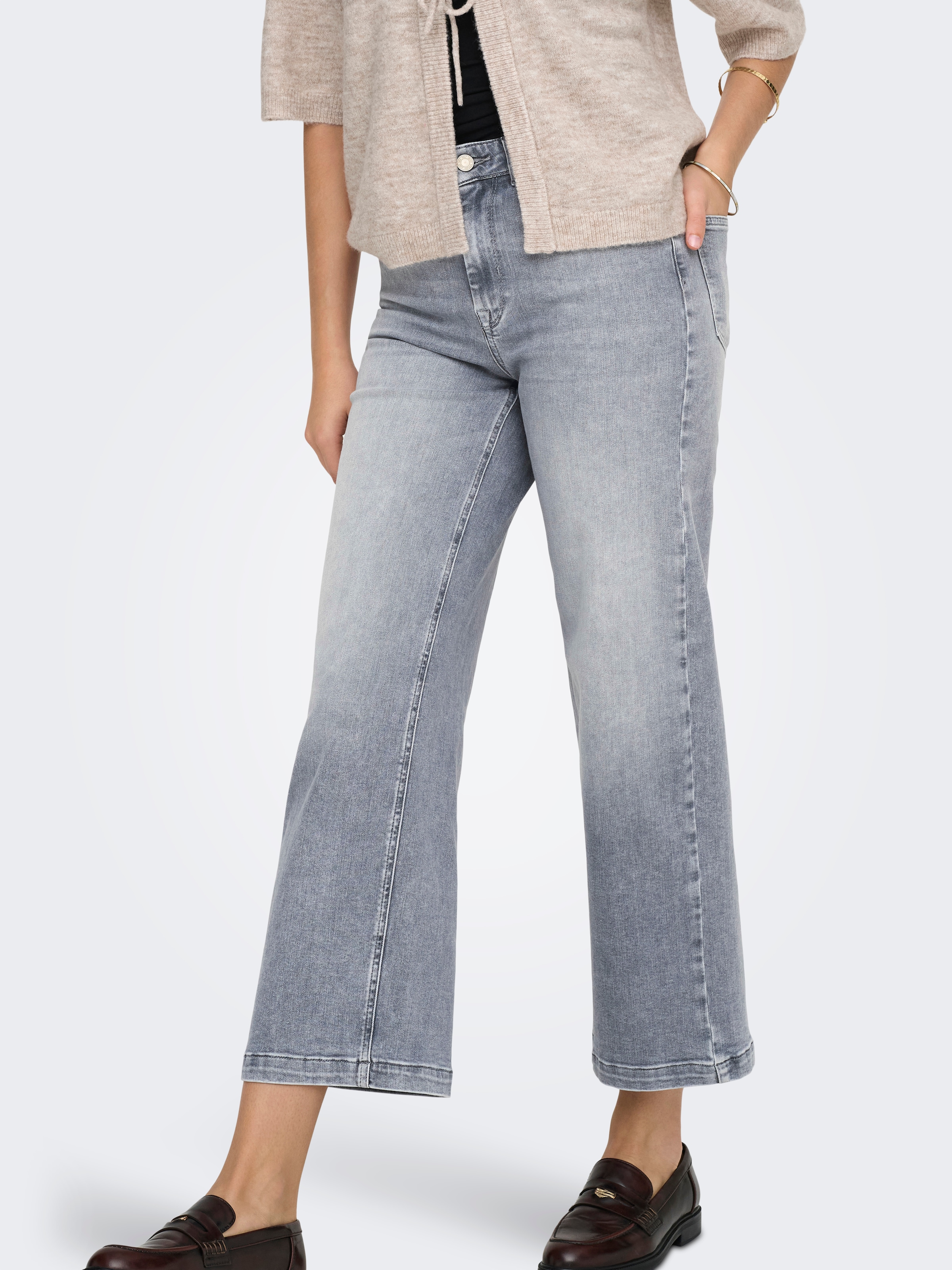 ONLY Jeans taille haute »ONLMADISON BLUSH HW CP WD DNM REA293NOOS« hohe Taille, weite Beinform, verkürzte Länge