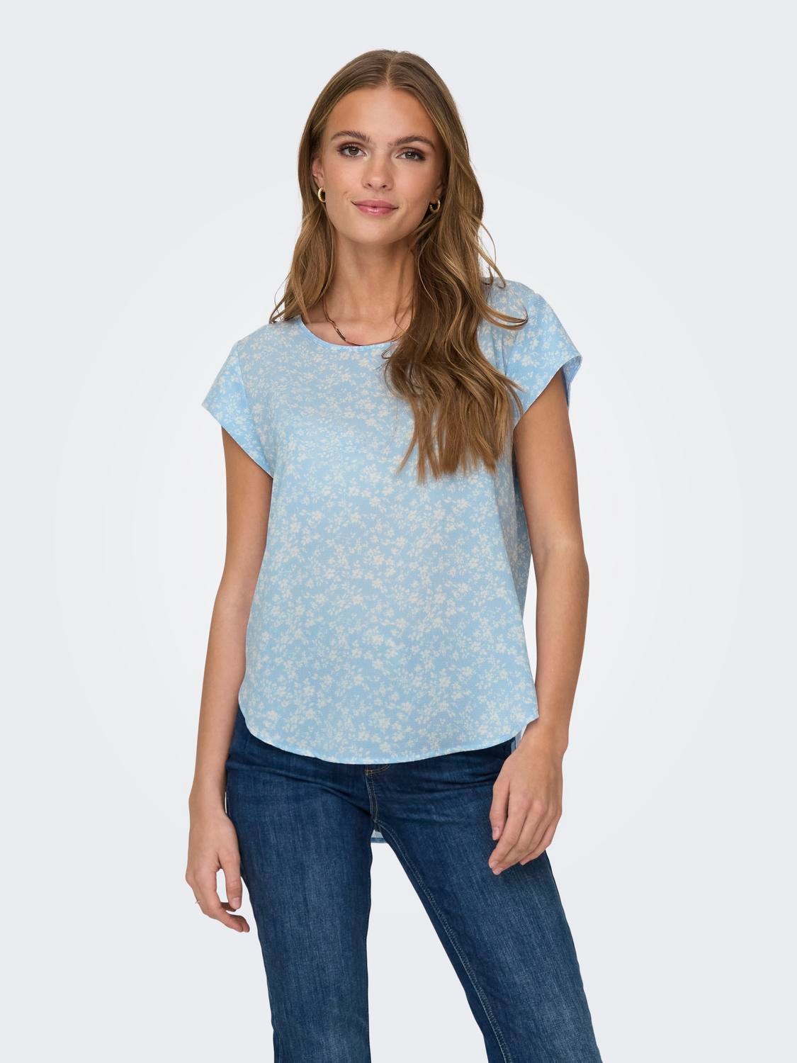 ONLY Shirtbluse »ONLVIC S/S AOP TOP NOOS PTM«, mit Allover Druck