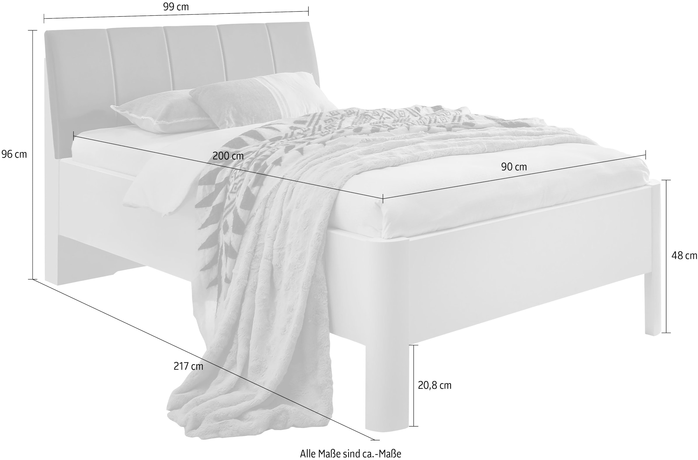 WIEMANN Lit rembourré »Bern« 4-fach Liegehöhenverstellung