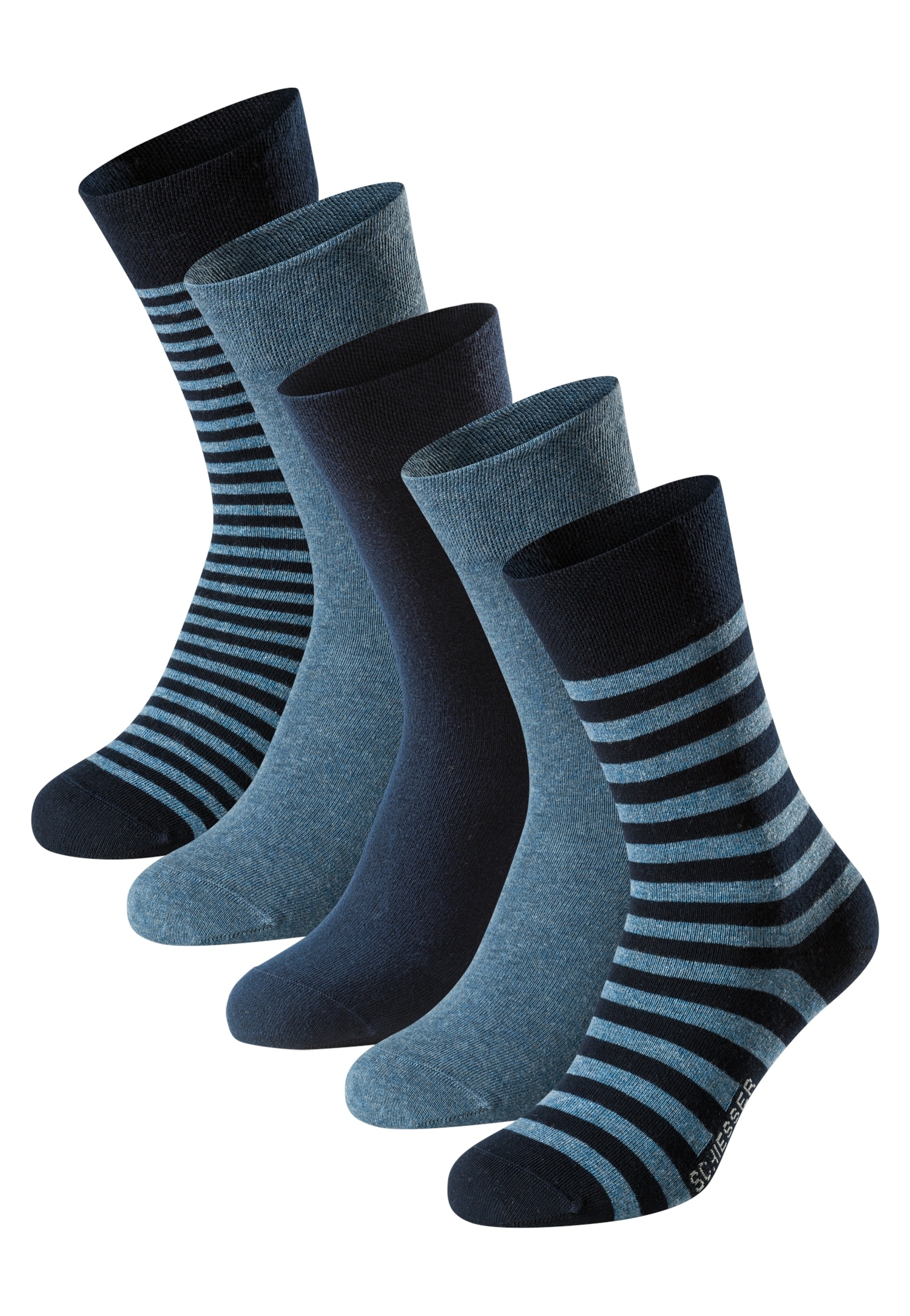 Schiesser Chaussettes »Bluebird« 5 Couple tlg. ceinture sans pression, talons et orteils cousus à la main, mélange coton