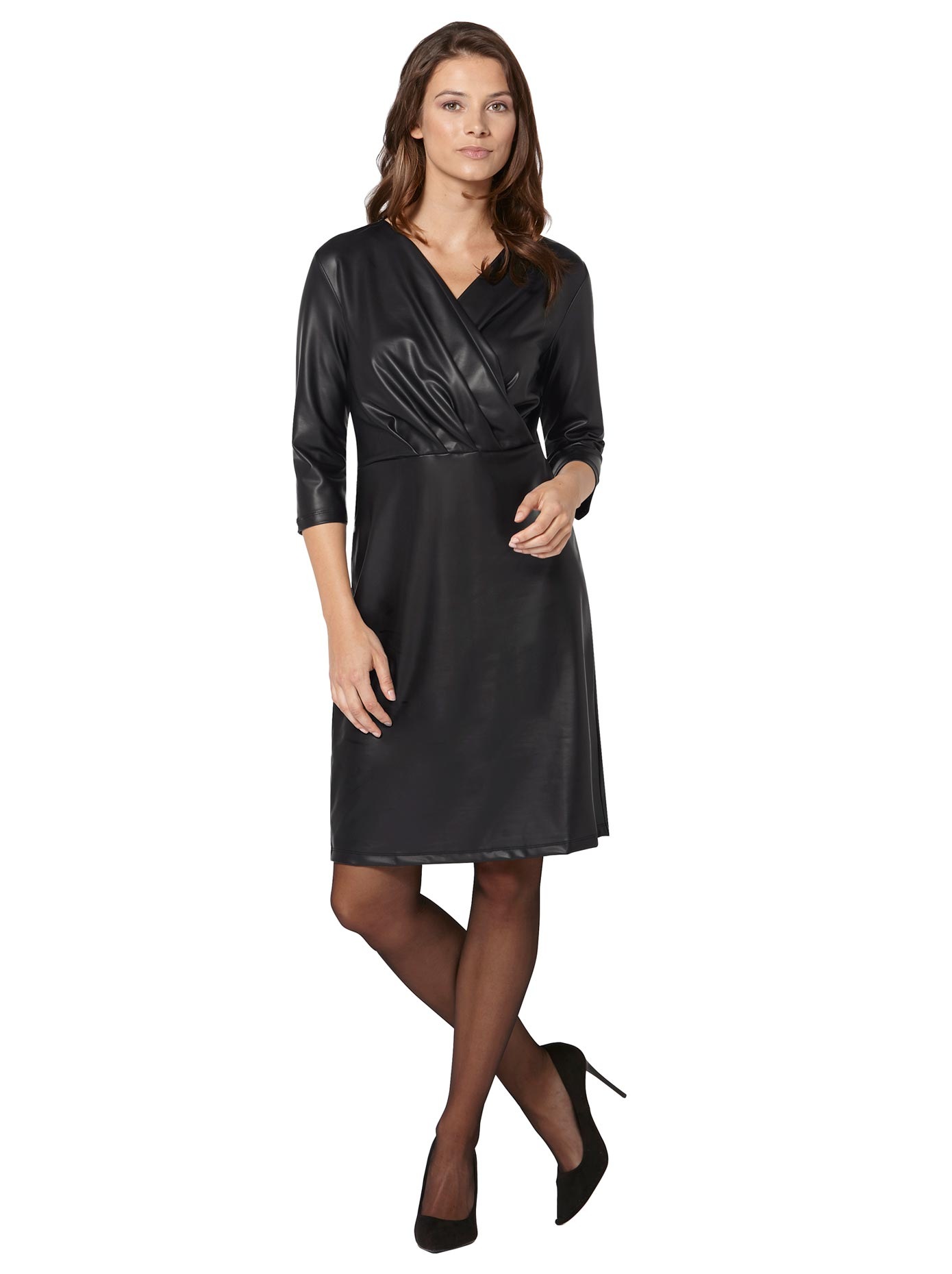 Kleid aus leichtem Leder-Imitat